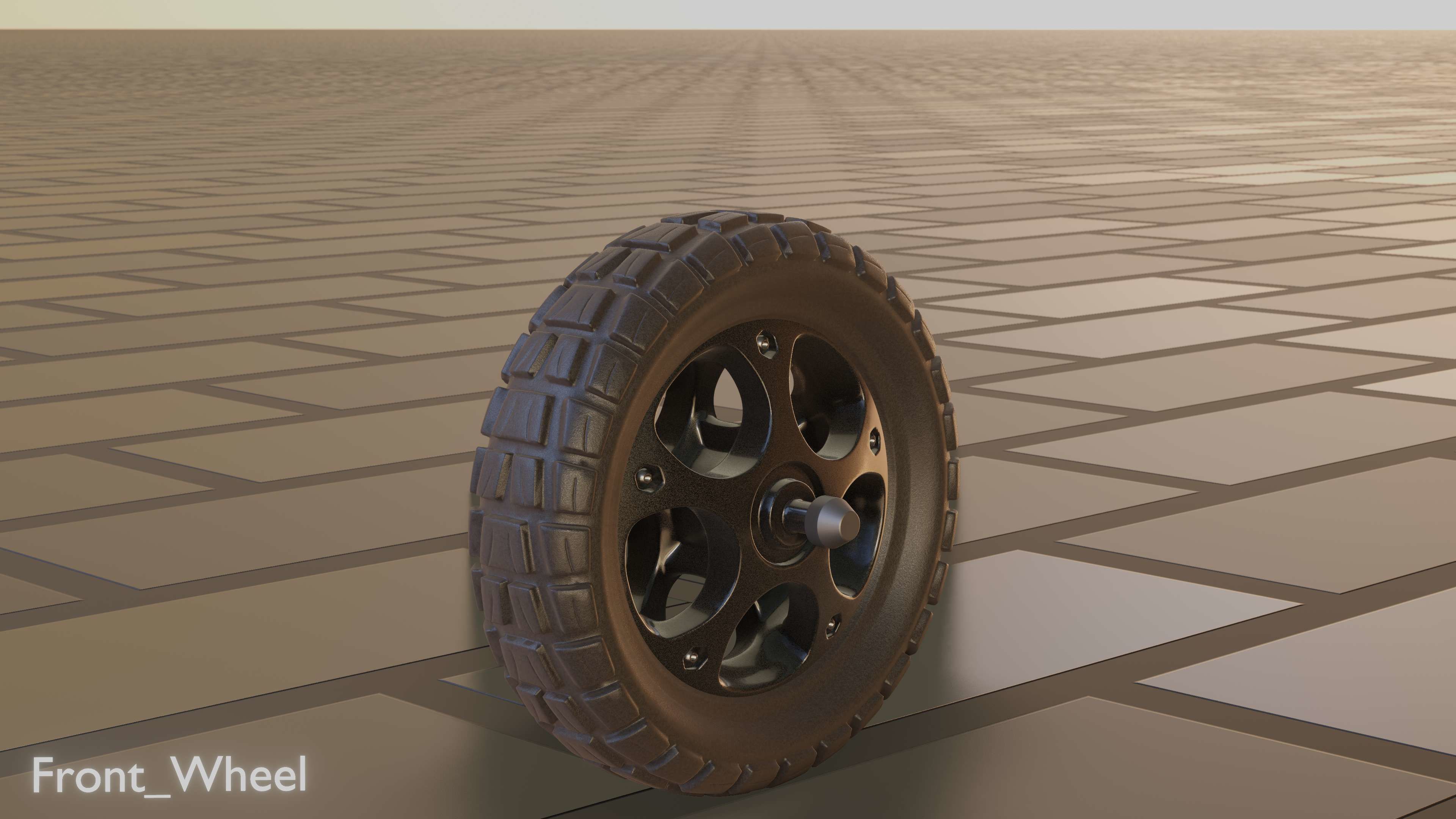 E-Scooter Front-Wheel with Procedural PBR Material Setup 3D model_67