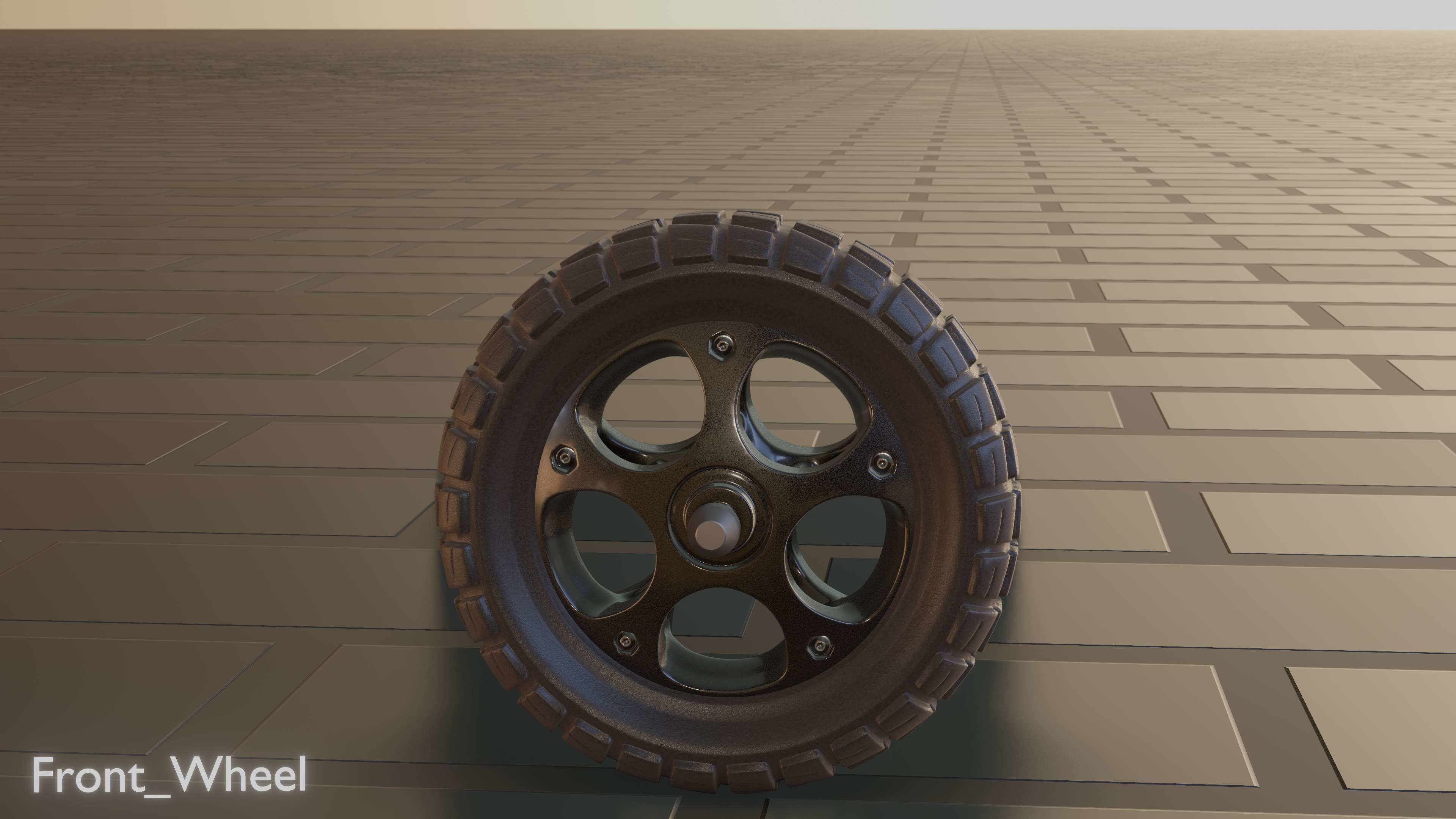 E-Scooter Front-Wheel with Procedural PBR Material Setup 3D model_55