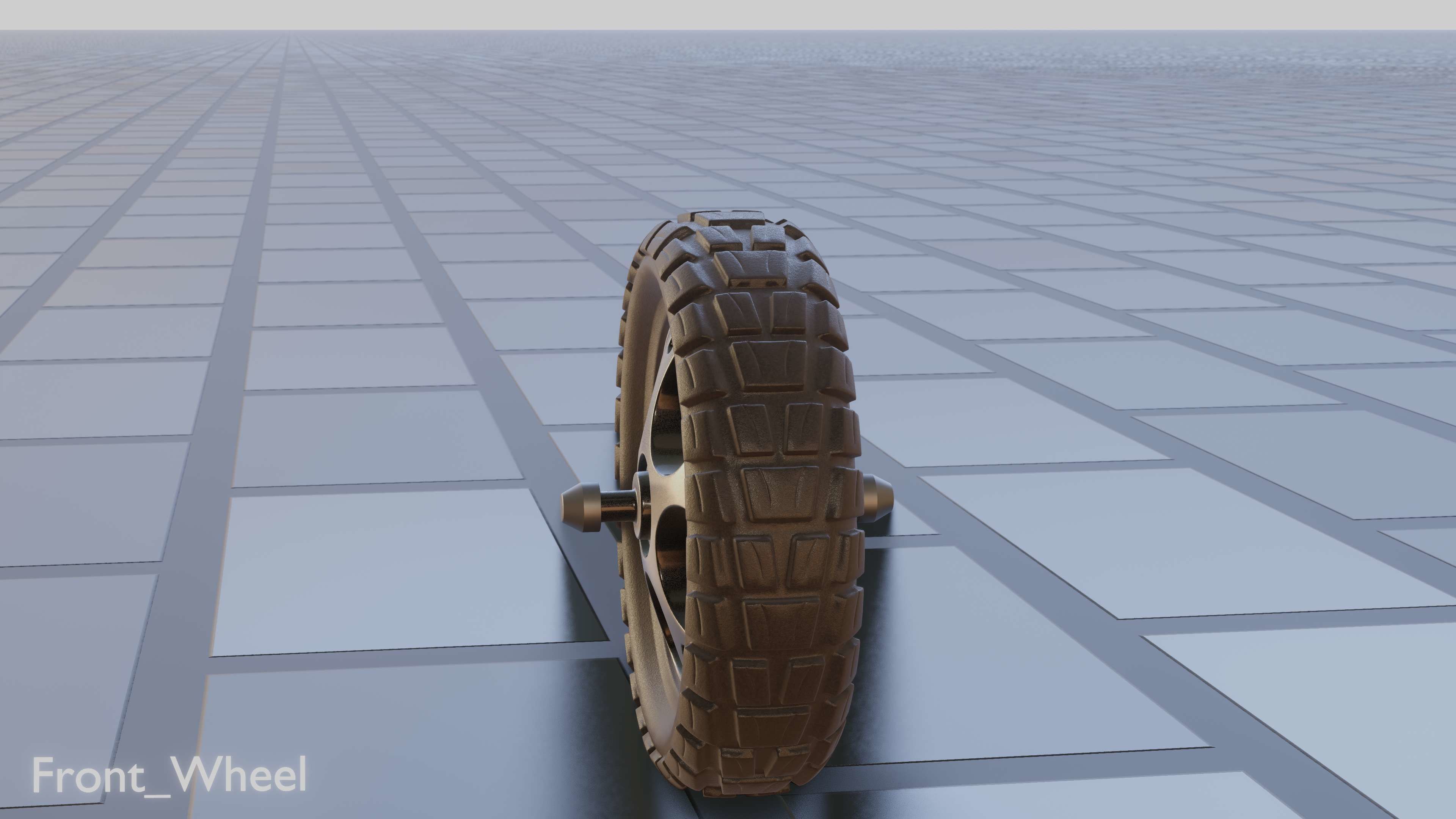 E-Scooter Front-Wheel with Procedural PBR Material Setup 3D model_7