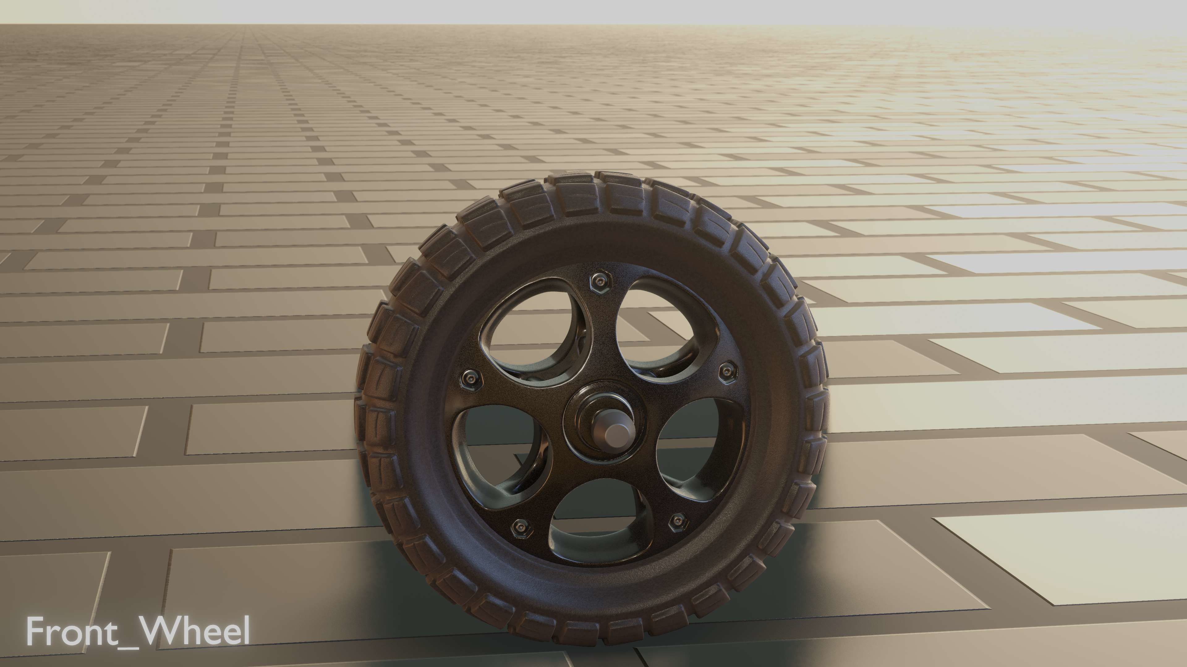 E-Scooter Front-Wheel with Procedural PBR Material Setup 3D model_51