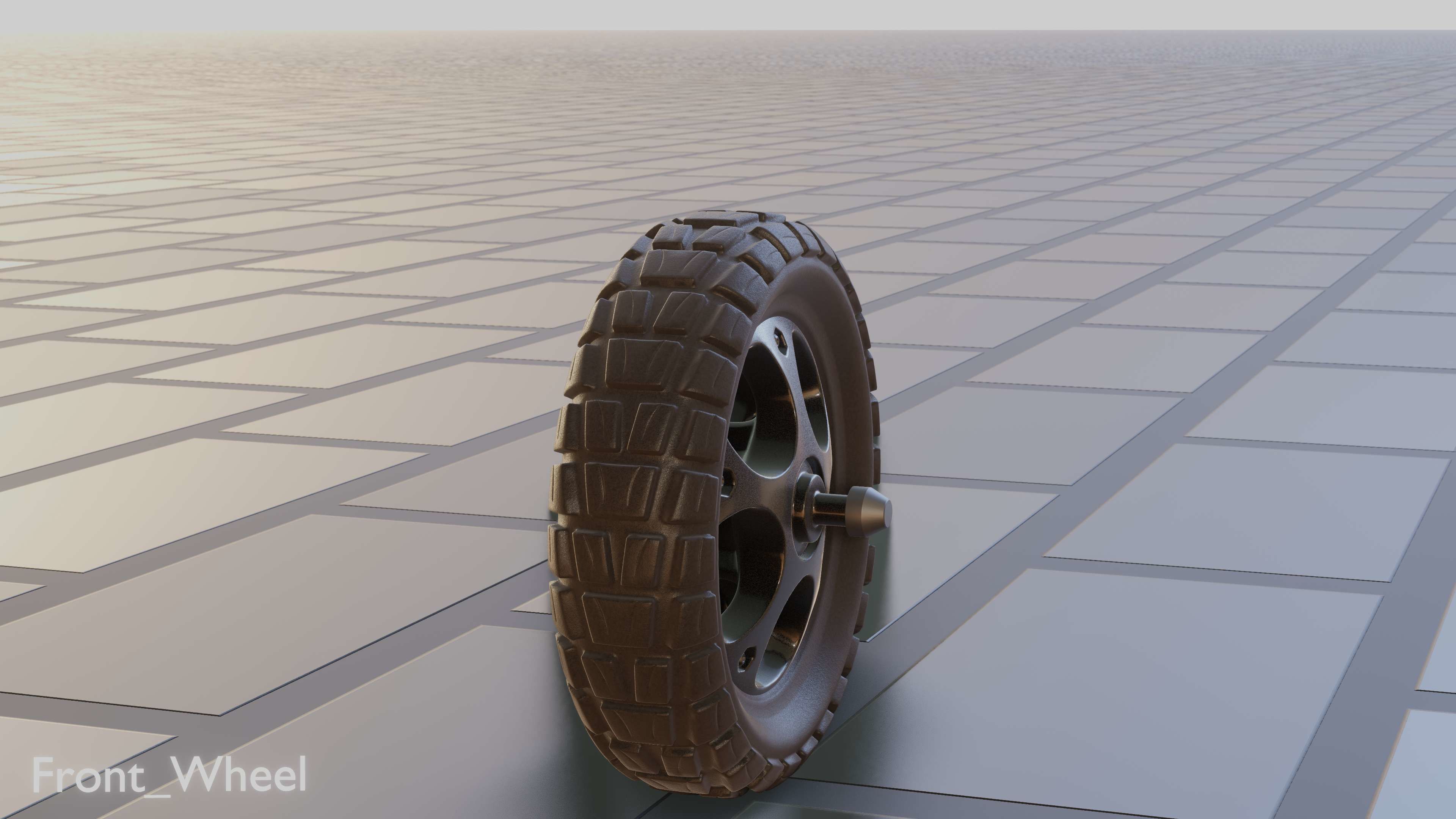 E-Scooter Front-Wheel with Procedural PBR Material Setup 3D model_14
