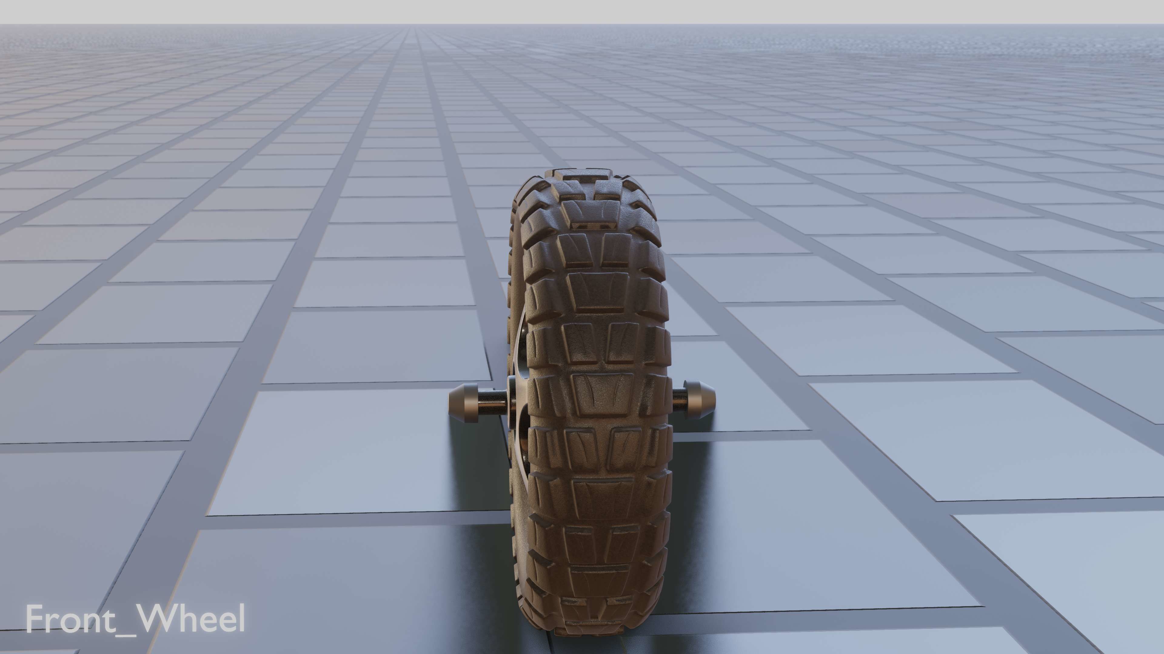 E-Scooter Front-Wheel with Procedural PBR Material Setup 3D model_24