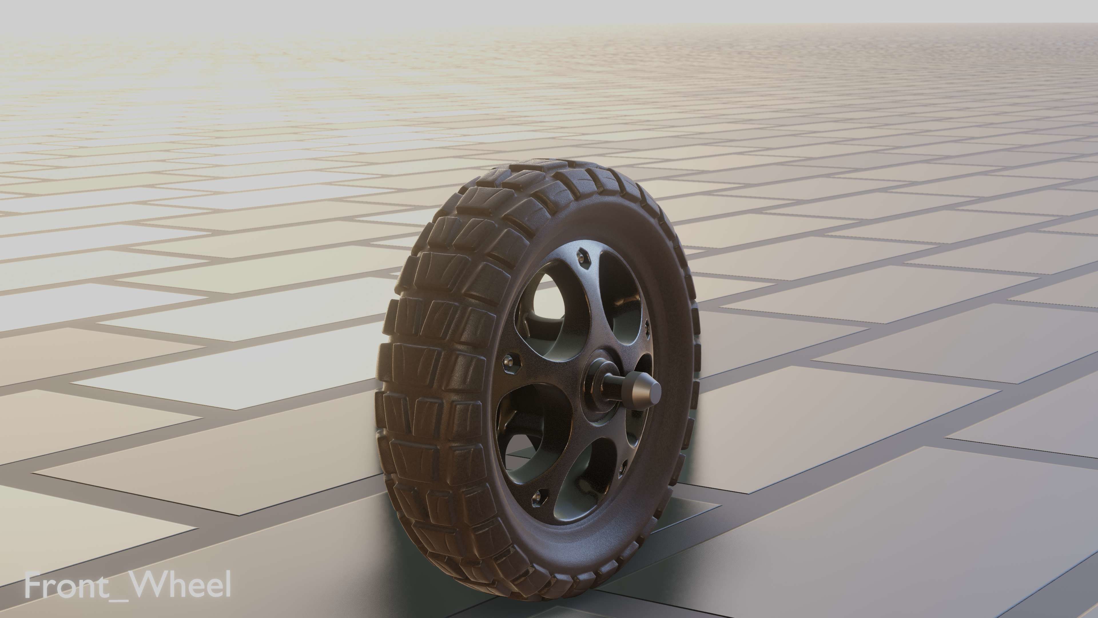 E-Scooter Front-Wheel with Procedural PBR Material Setup 3D model_15