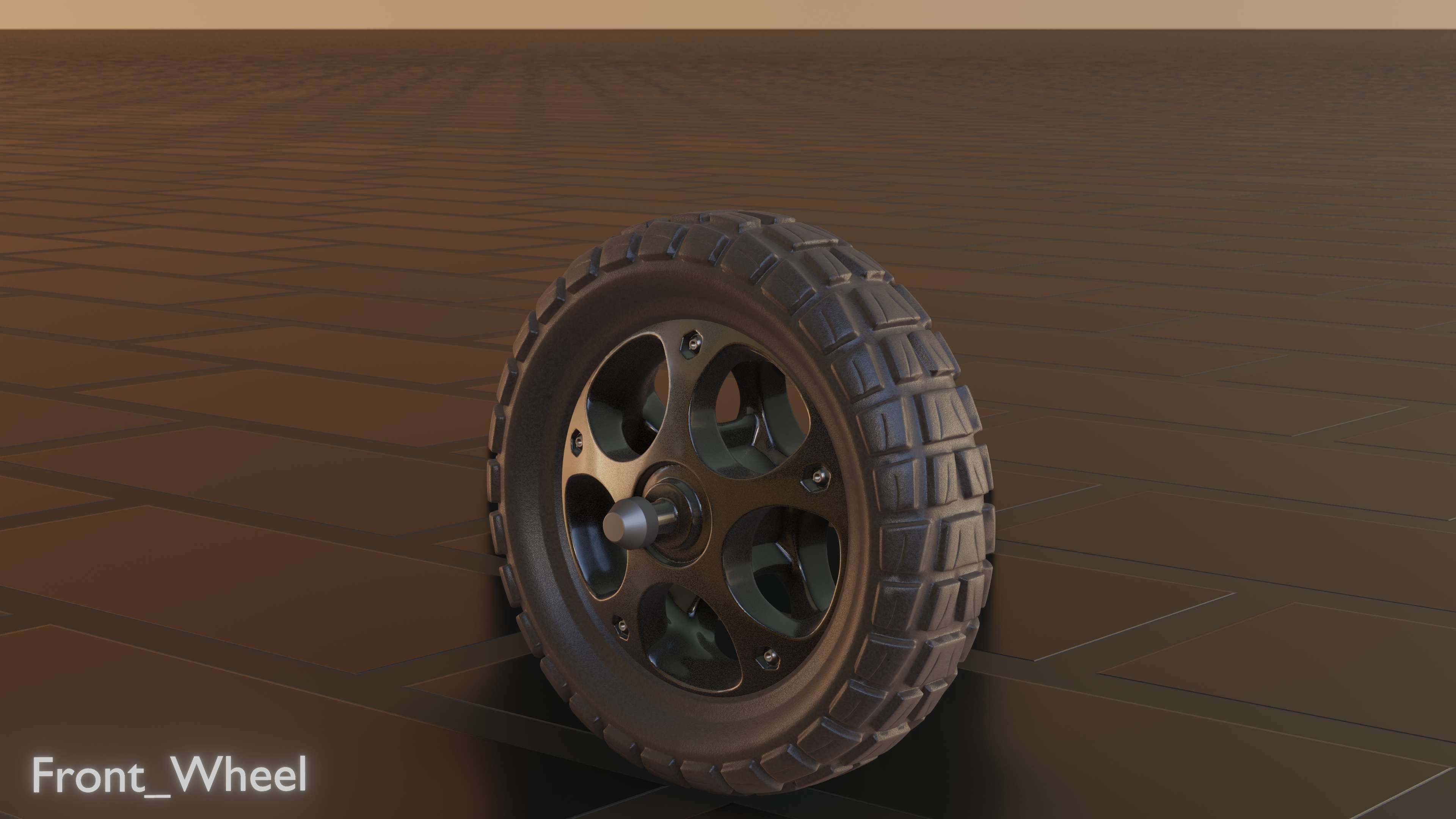 E-Scooter Front-Wheel with Procedural PBR Material Setup 3D model_27