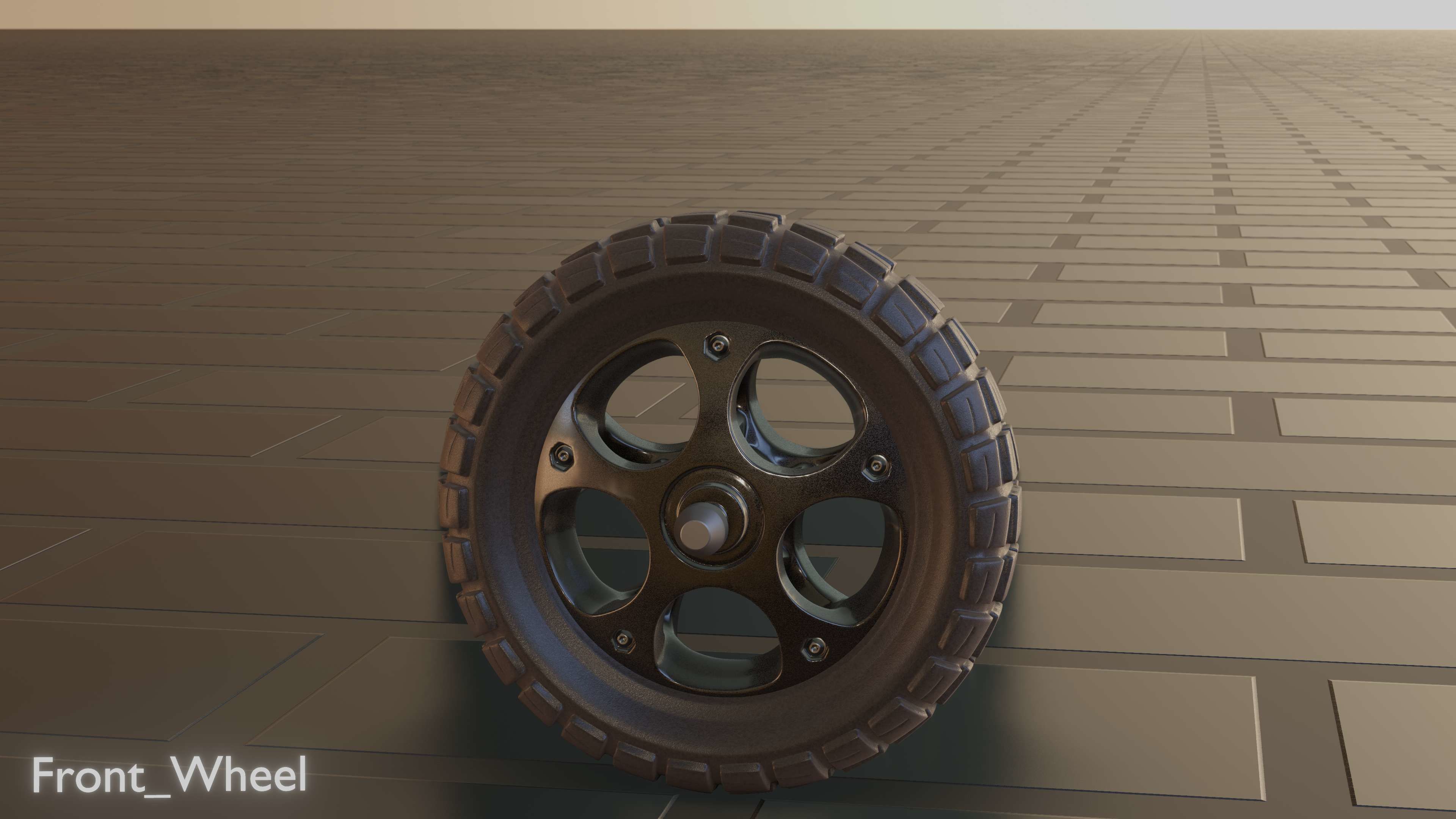 E-Scooter Front-Wheel with Procedural PBR Material Setup 3D model_54