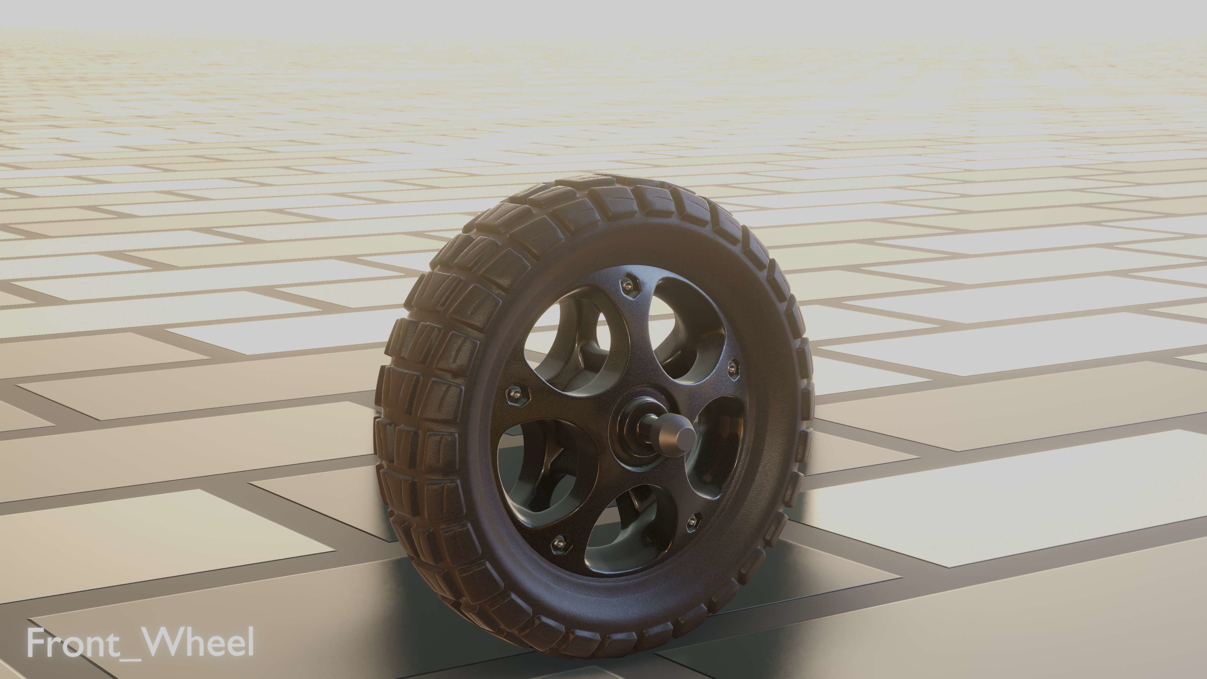 E-Scooter Front-Wheel with Procedural PBR Material Setup 3D model_58