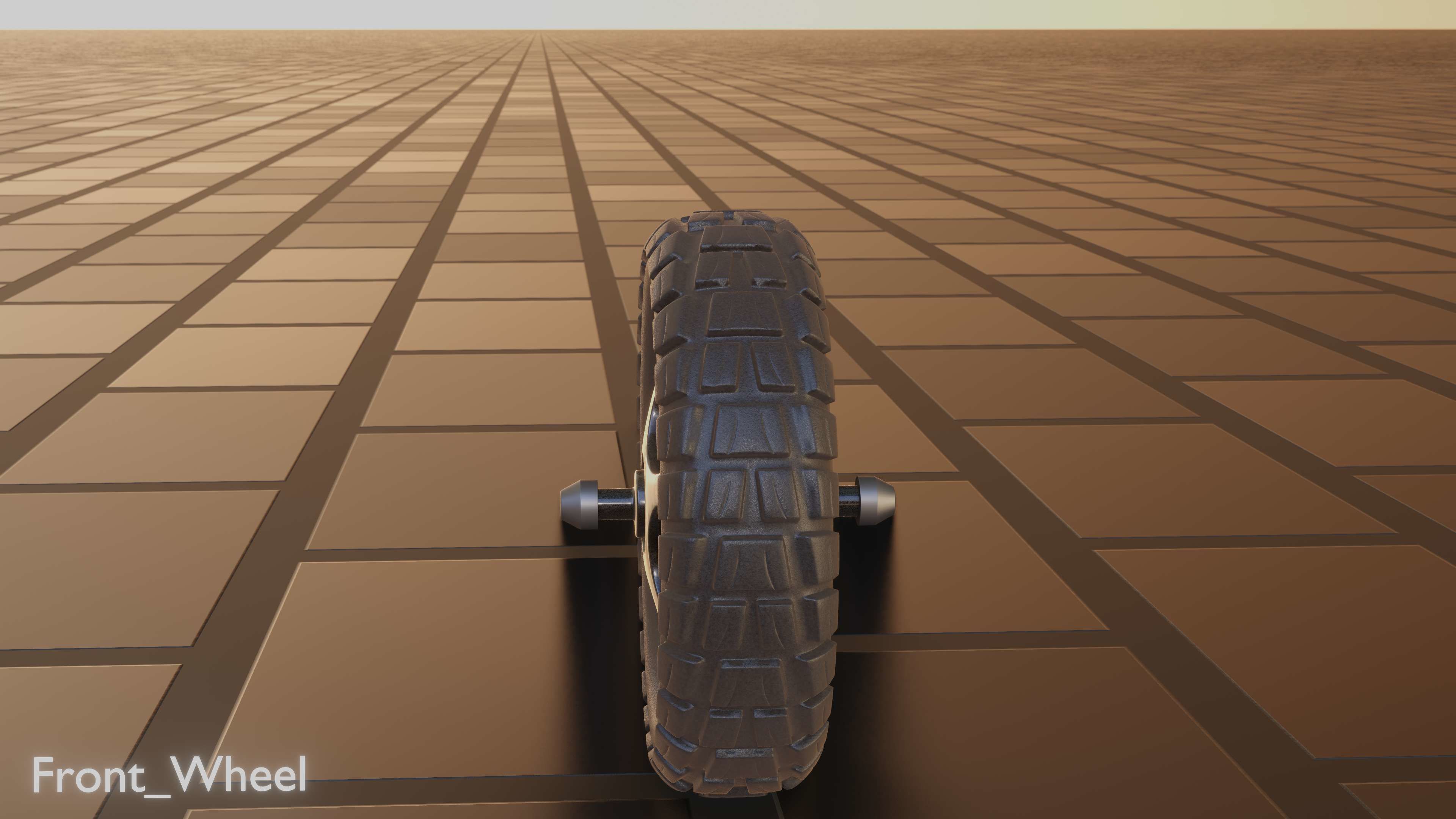 E-Scooter Front-Wheel with Procedural PBR Material Setup 3D model_33