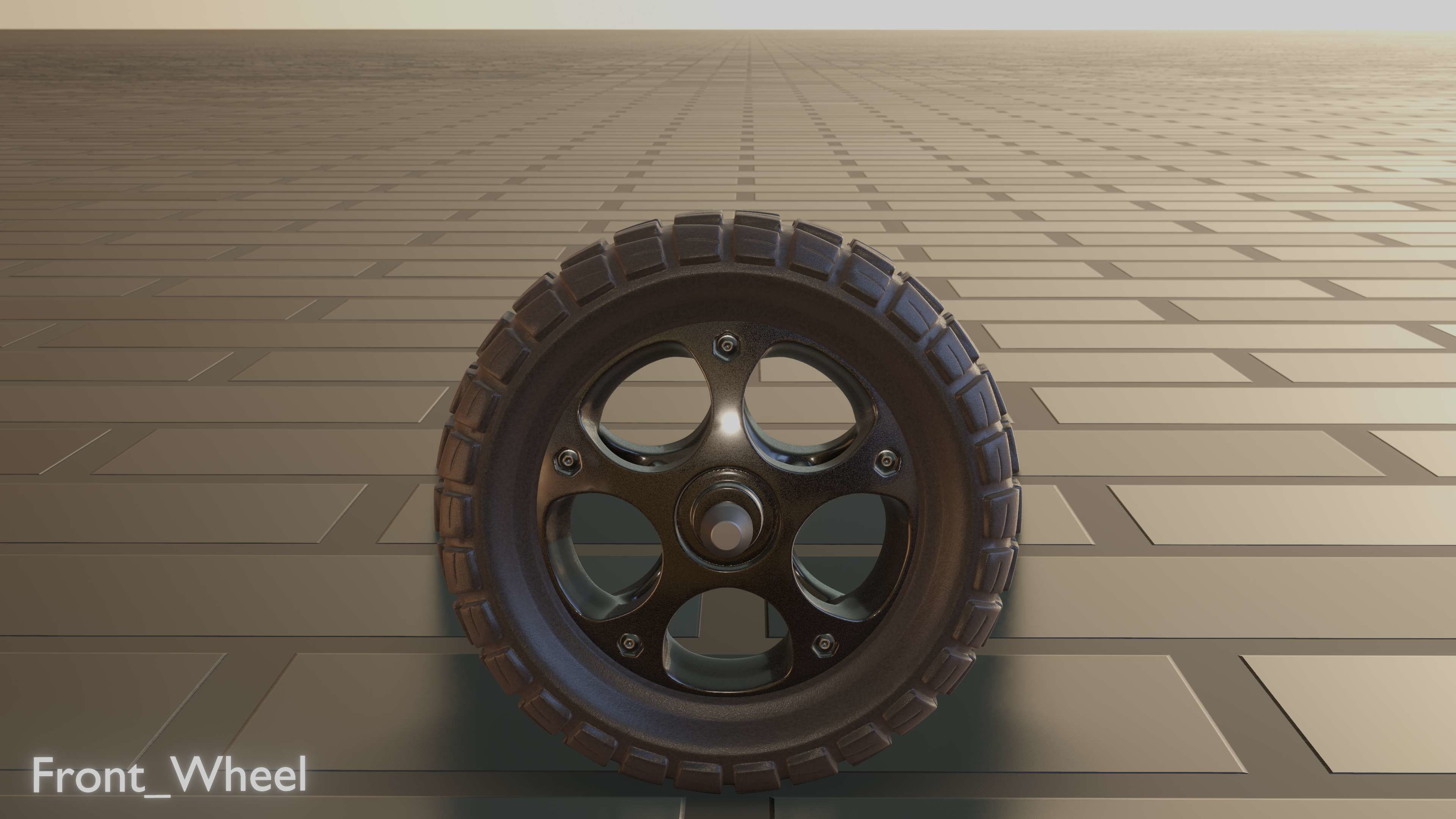 E-Scooter Front-Wheel with Procedural PBR Material Setup 3D model_53