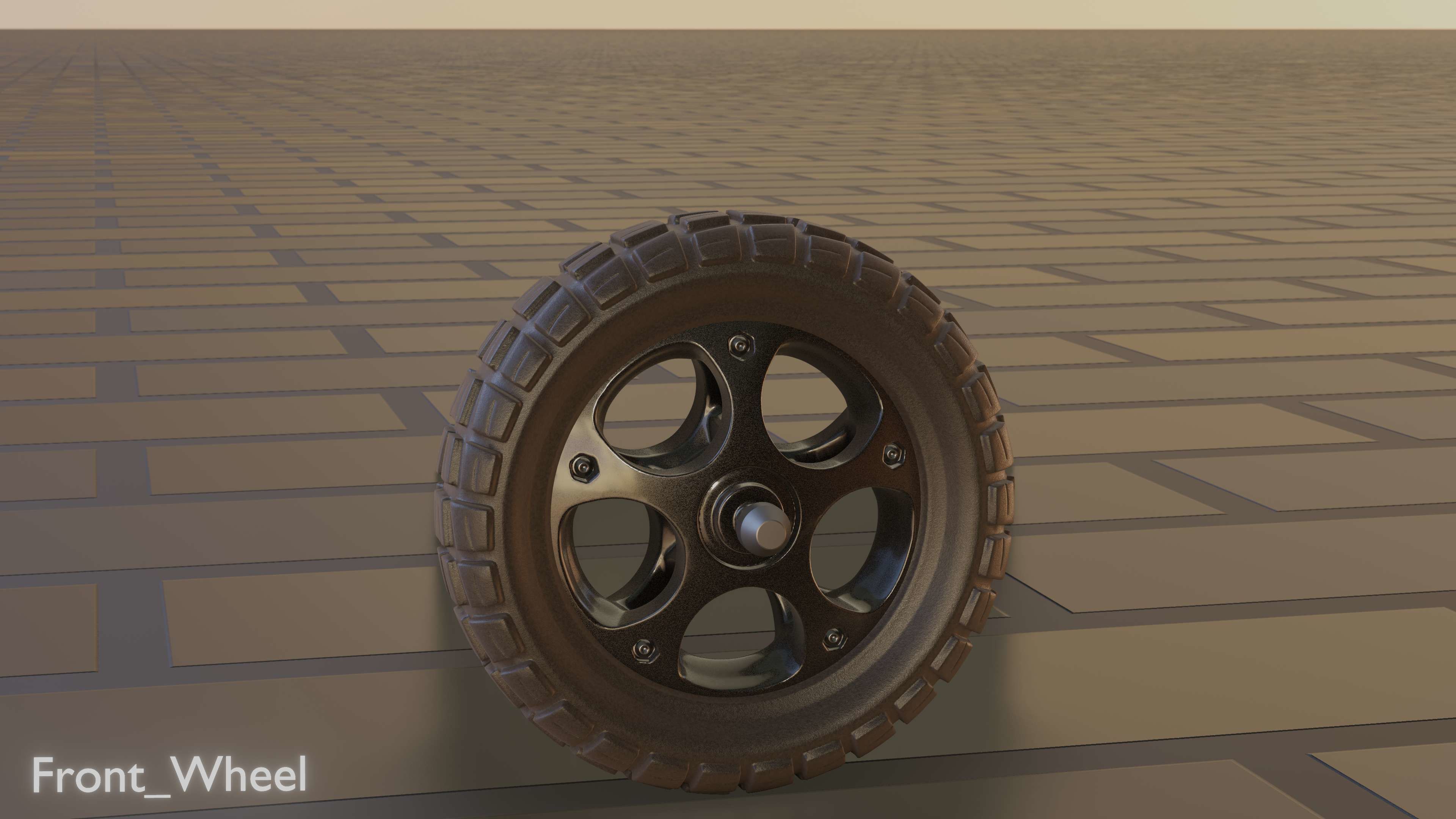 E-Scooter Front-Wheel with Procedural PBR Material Setup 3D model_74