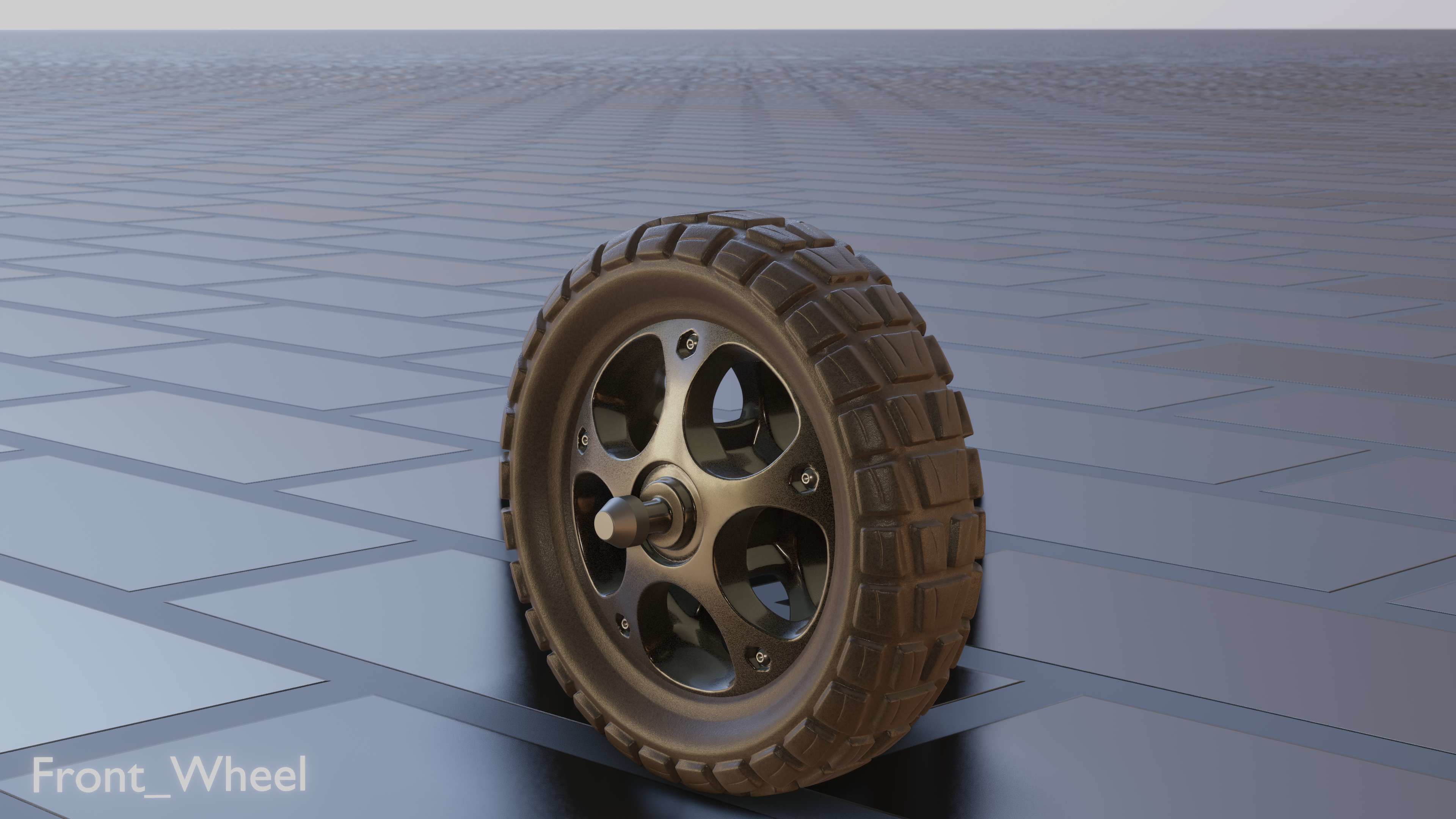 E-Scooter Front-Wheel with Procedural PBR Material Setup 3D model_46