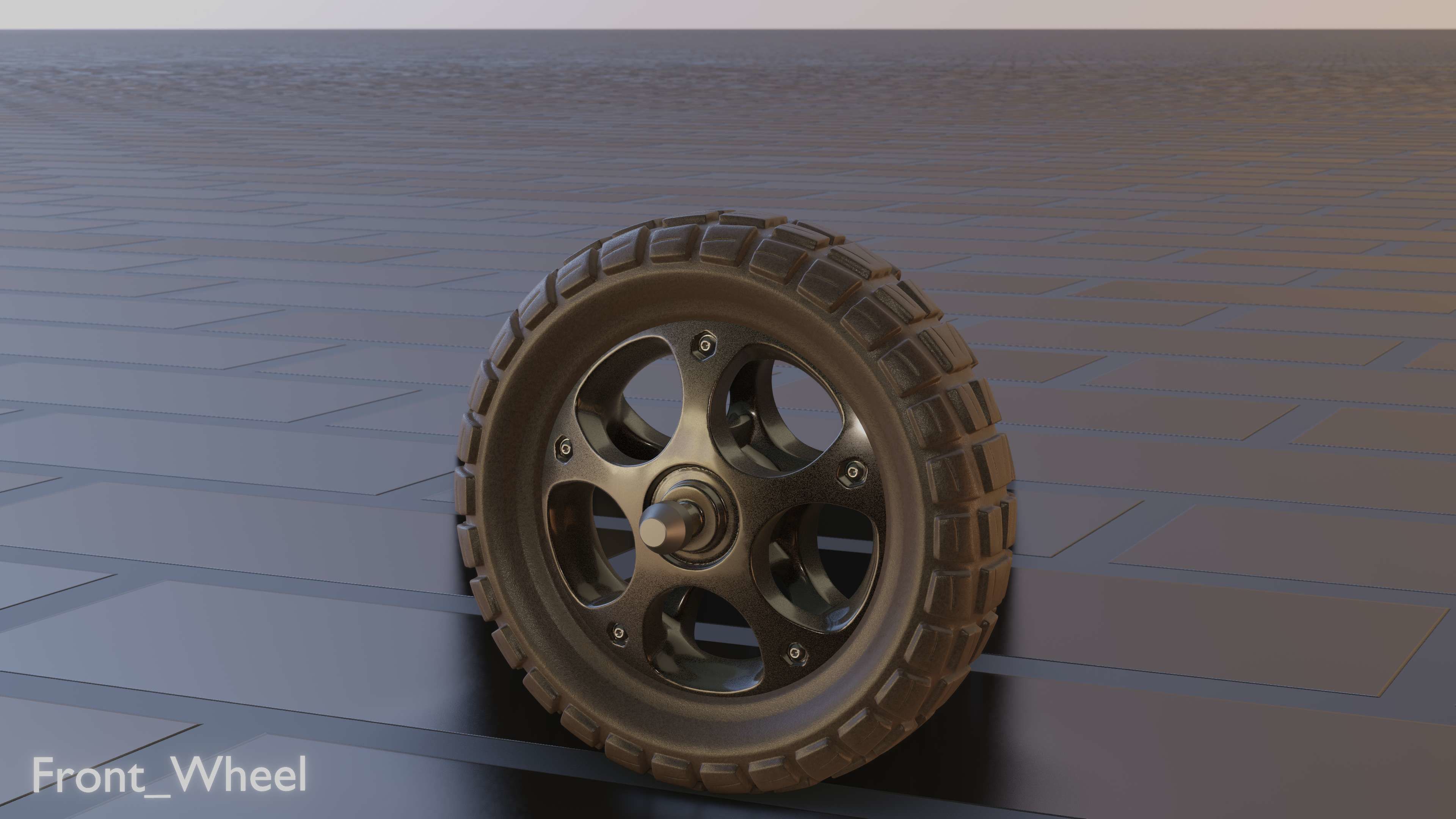 E-Scooter Front-Wheel with Procedural PBR Material Setup 3D model_42