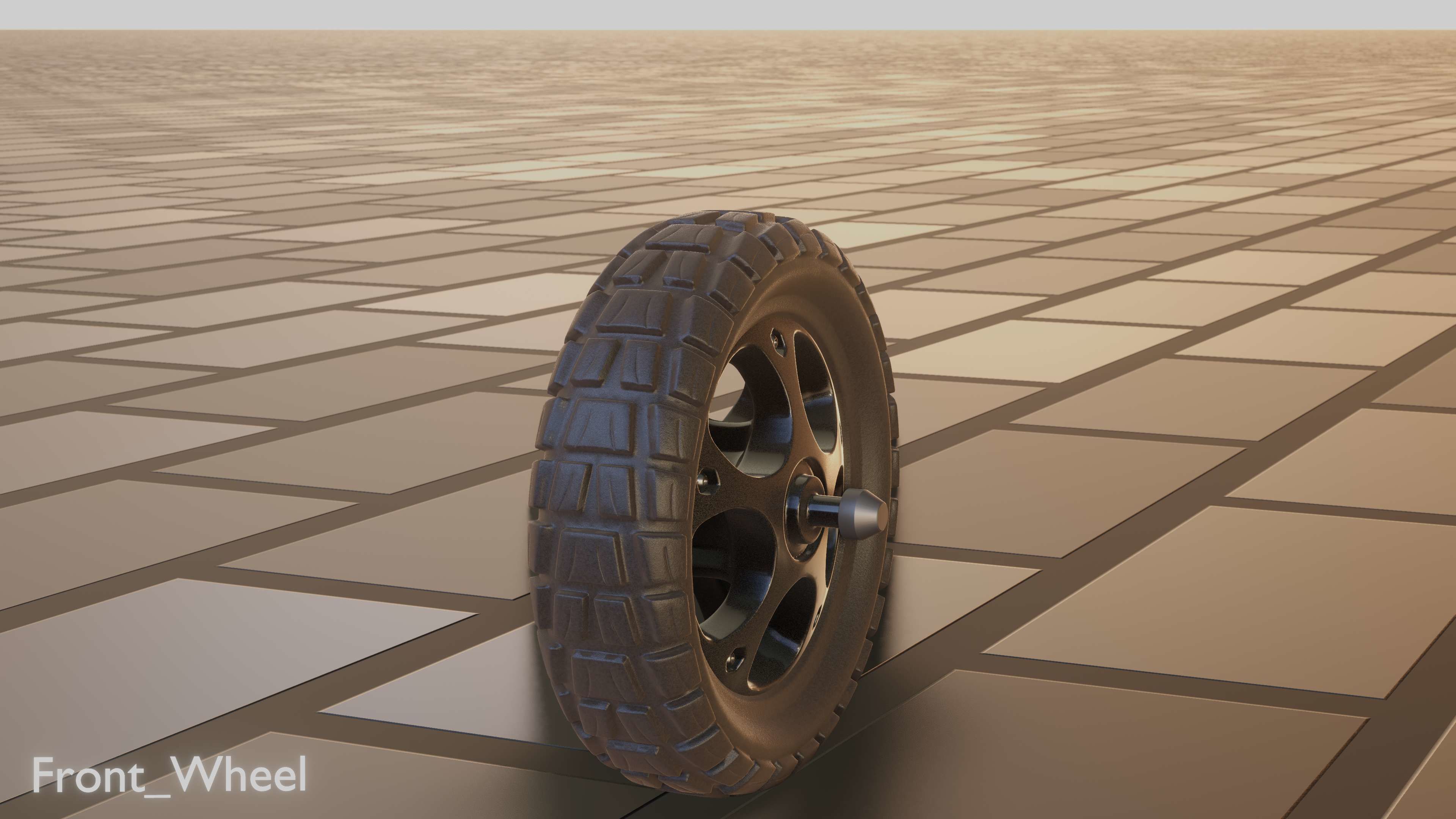 E-Scooter Front-Wheel with Procedural PBR Material Setup 3D model_63