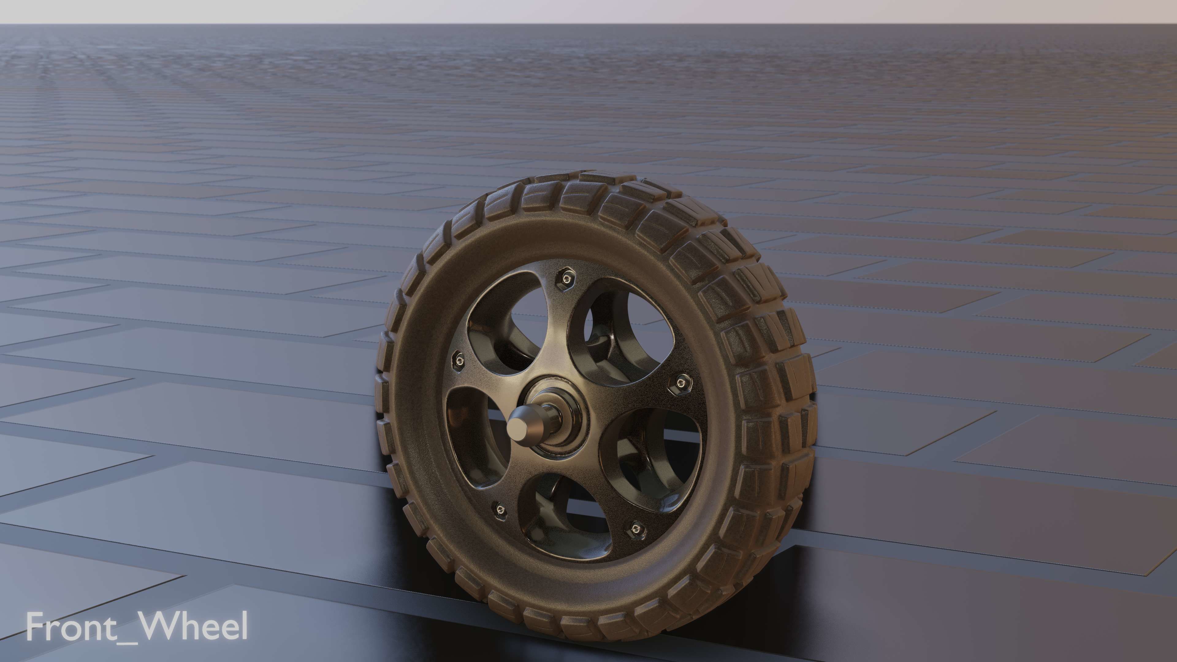 E-Scooter Front-Wheel with Procedural PBR Material Setup 3D model_39