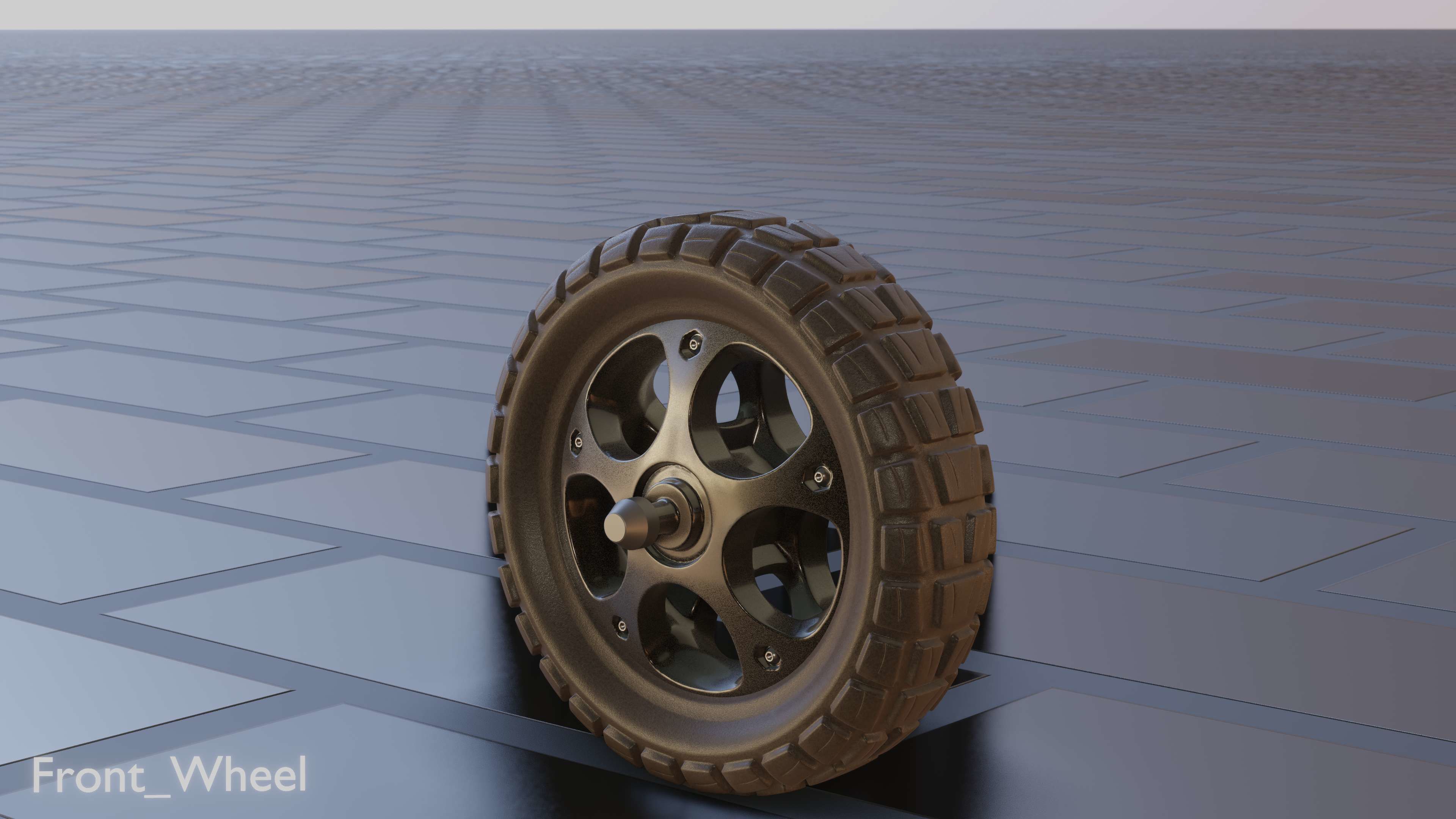 E-Scooter Front-Wheel with Procedural PBR Material Setup 3D model_45