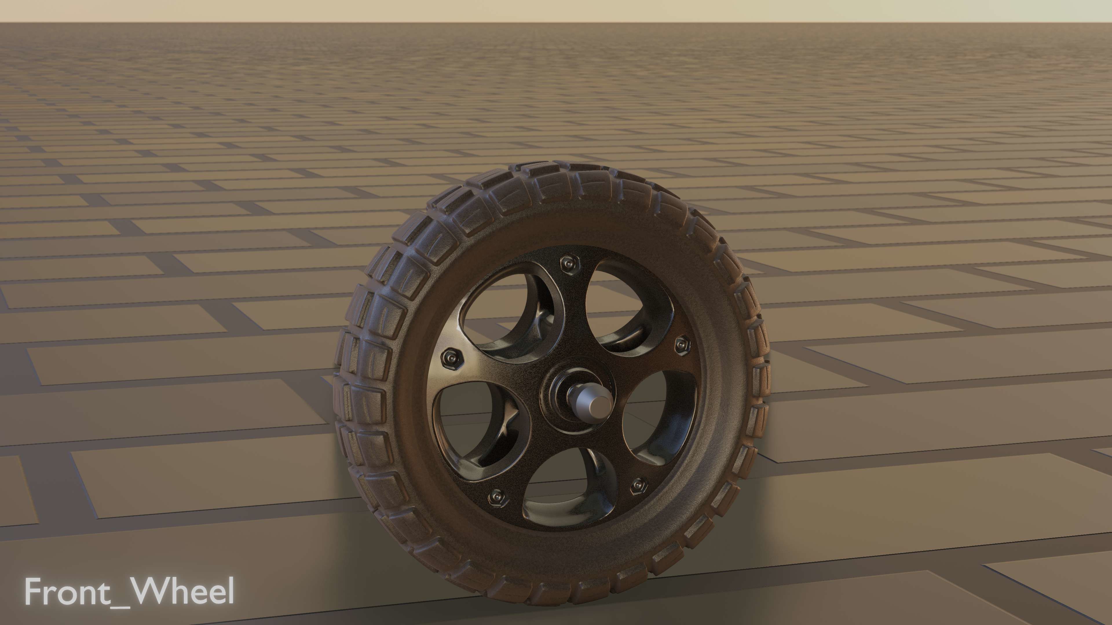 E-Scooter Front-Wheel with Procedural PBR Material Setup 3D model_73