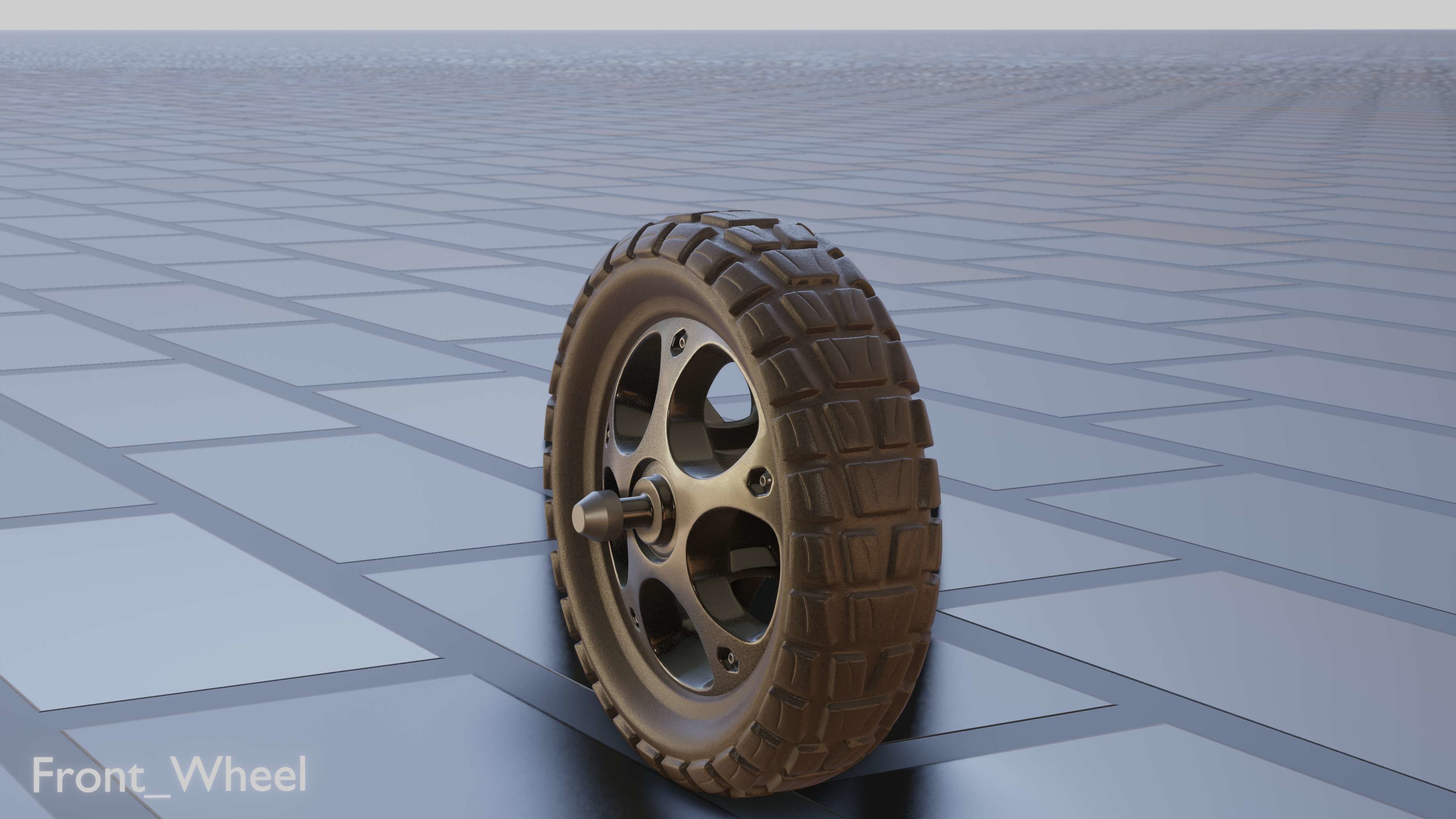 E-Scooter Front-Wheel with Procedural PBR Material Setup 3D model_60