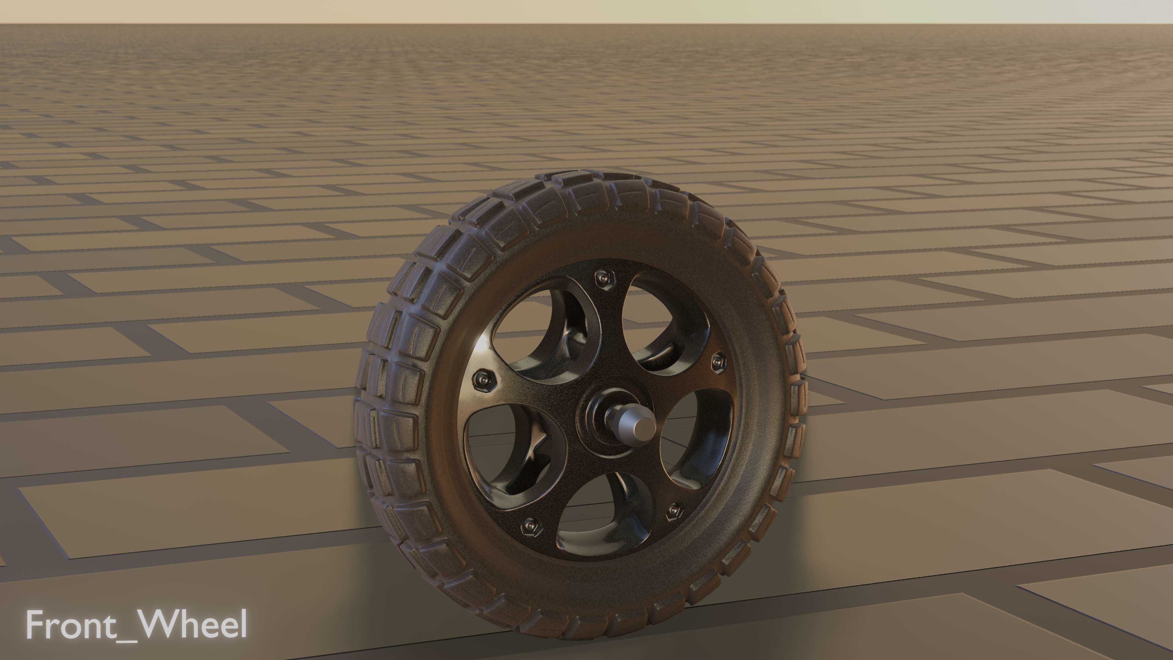 E-Scooter Front-Wheel with Procedural PBR Material Setup 3D model_72