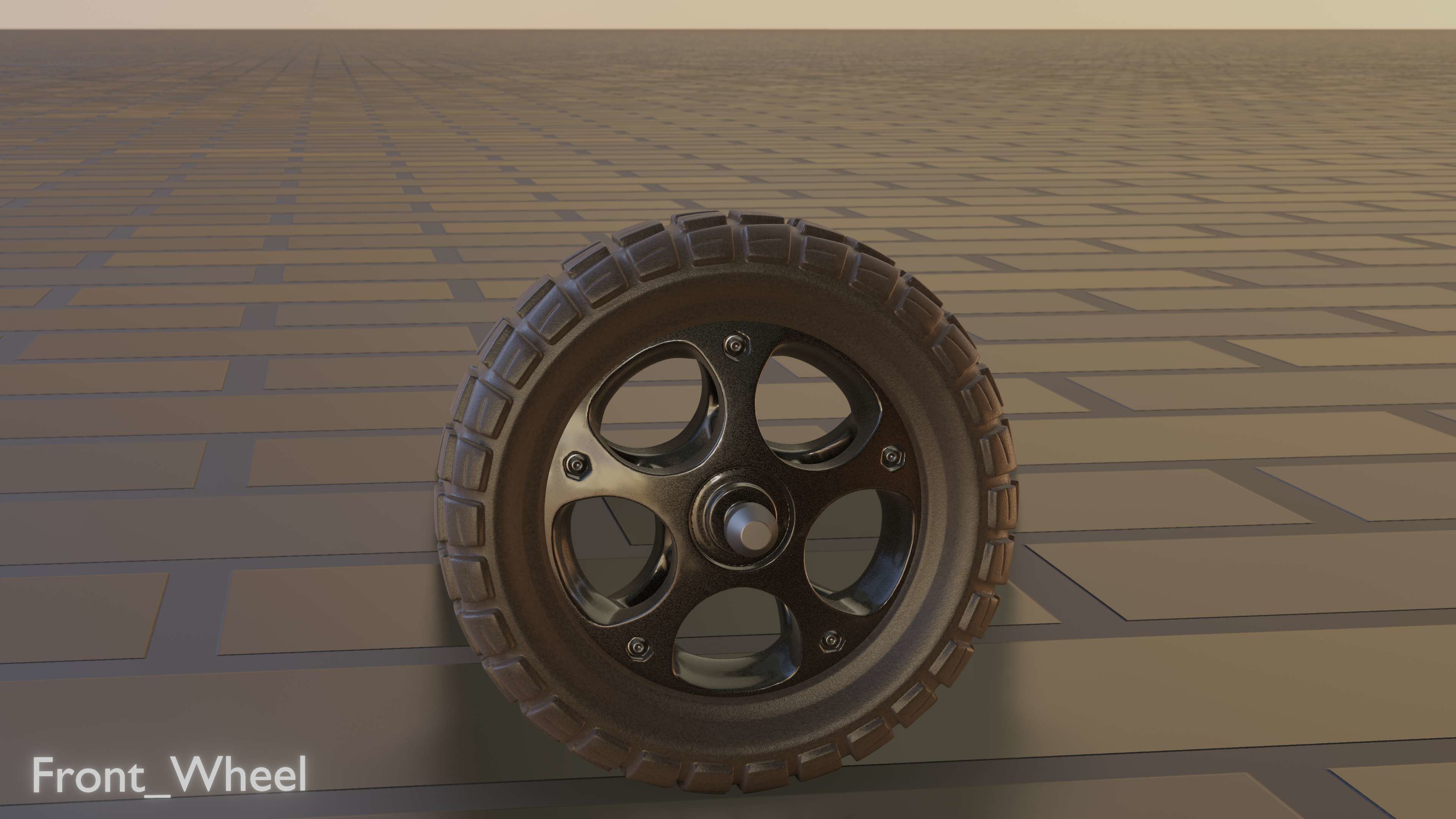 E-Scooter Front-Wheel with Procedural PBR Material Setup 3D model_75