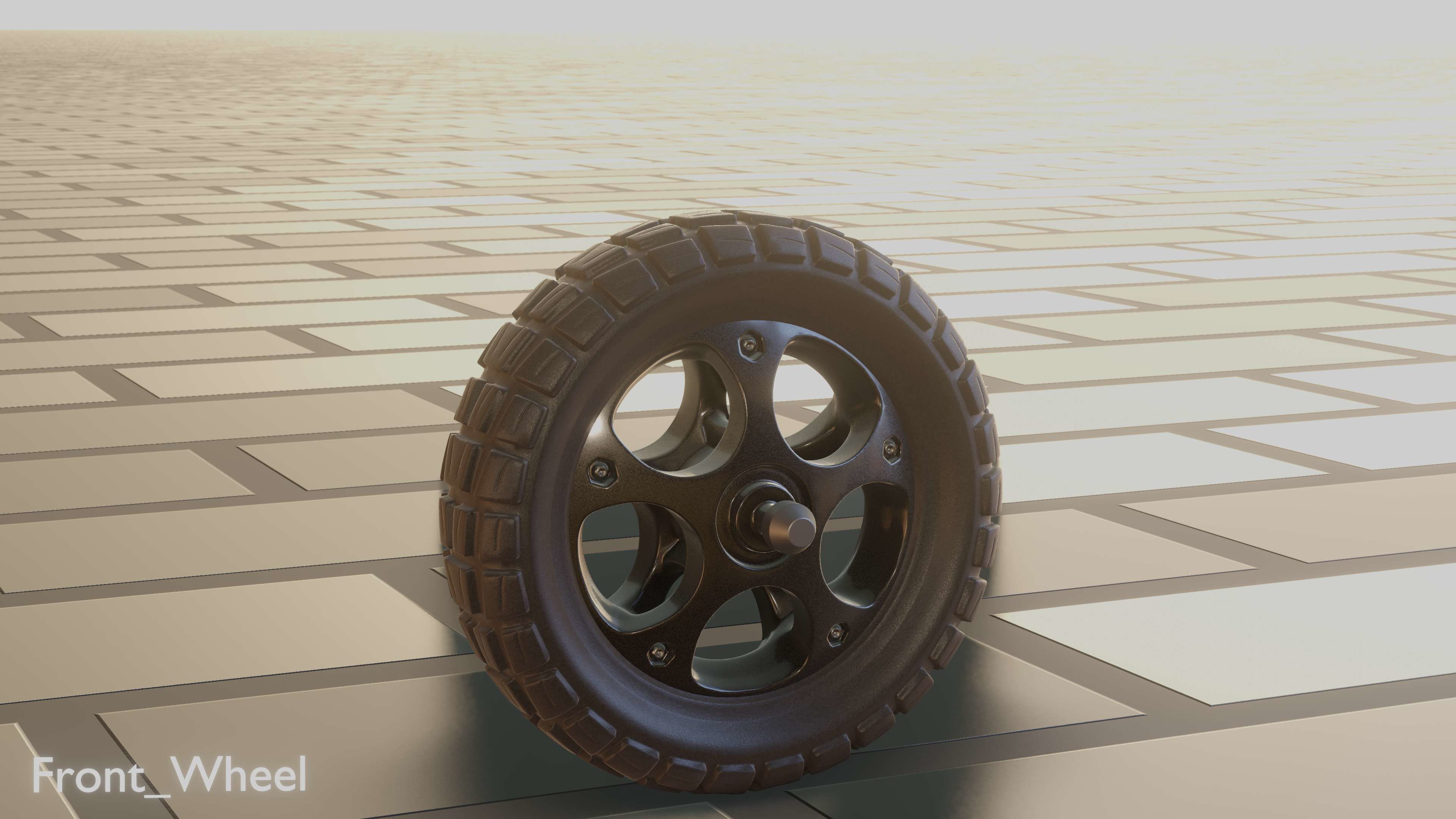 E-Scooter Front-Wheel with Procedural PBR Material Setup 3D model_50