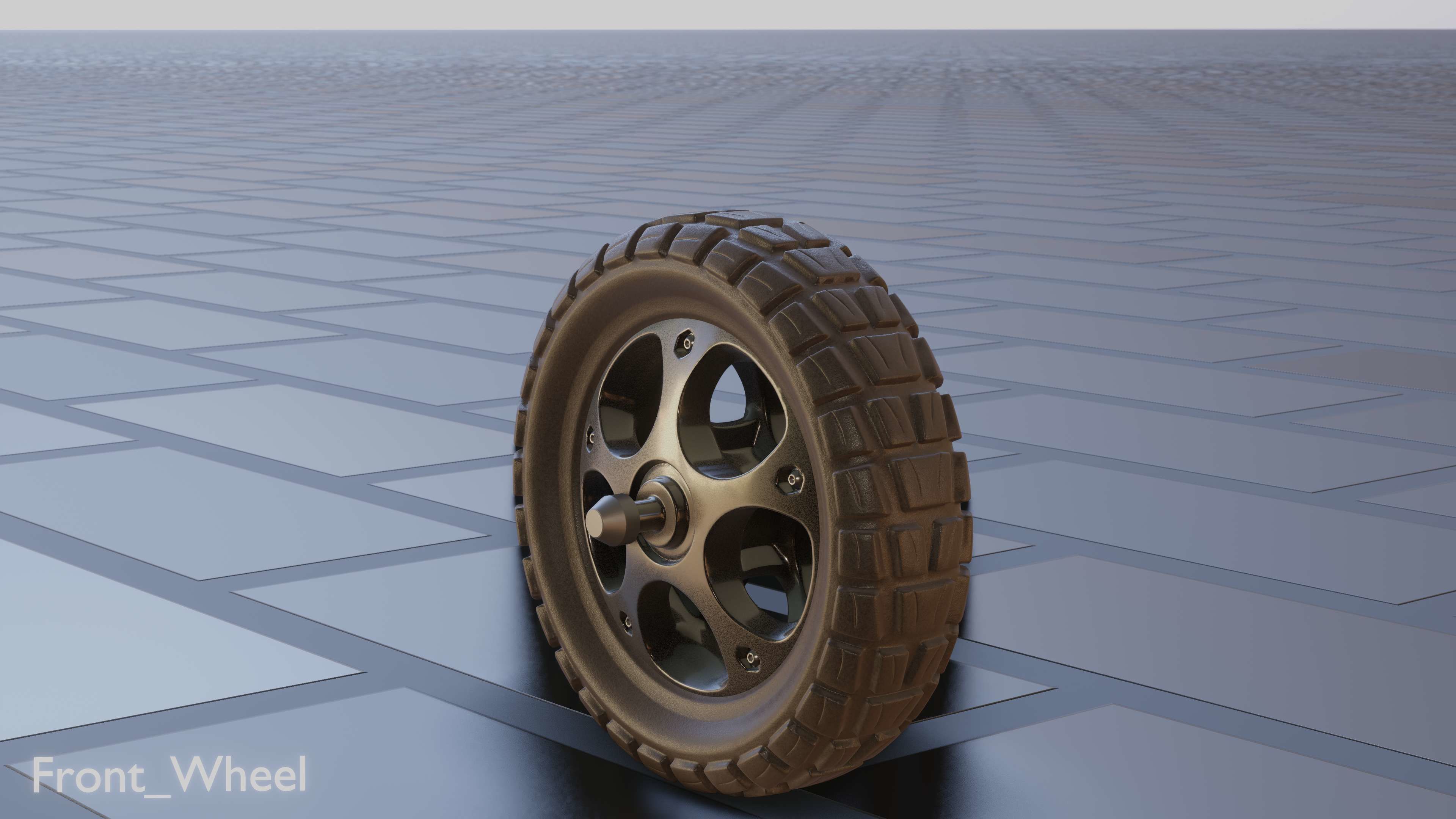 E-Scooter Front-Wheel with Procedural PBR Material Setup 3D model_47