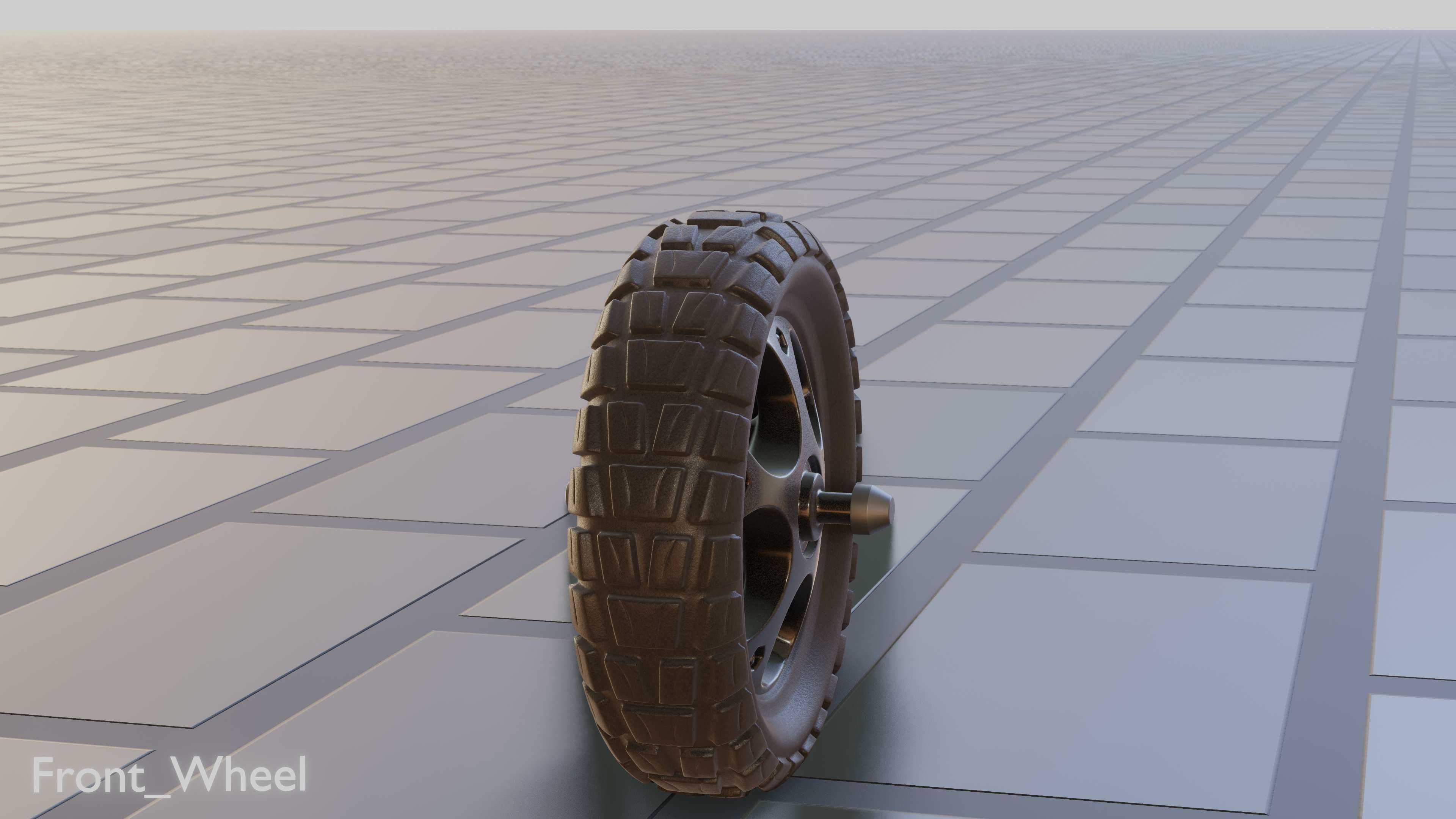 E-Scooter Front-Wheel with Procedural PBR Material Setup 3D model_12
