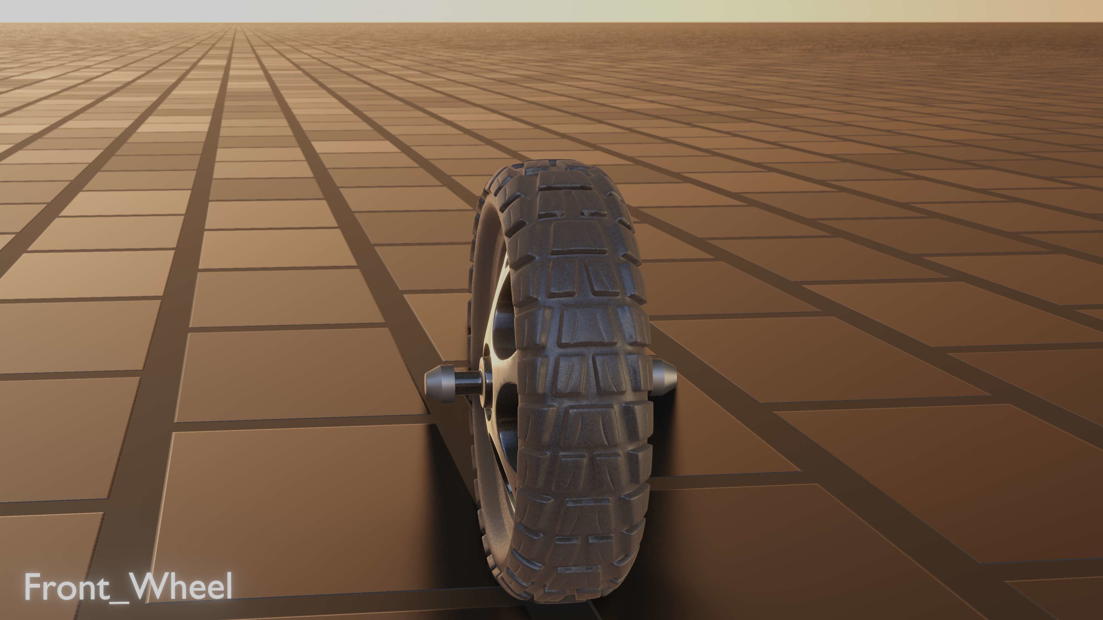 E-Scooter Front-Wheel with Procedural PBR Material Setup 3D model_34