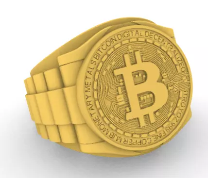 Bitcoin Ring STL 3D print model_0