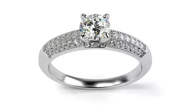 Engagement Ring with diamond 5mm All Sizes