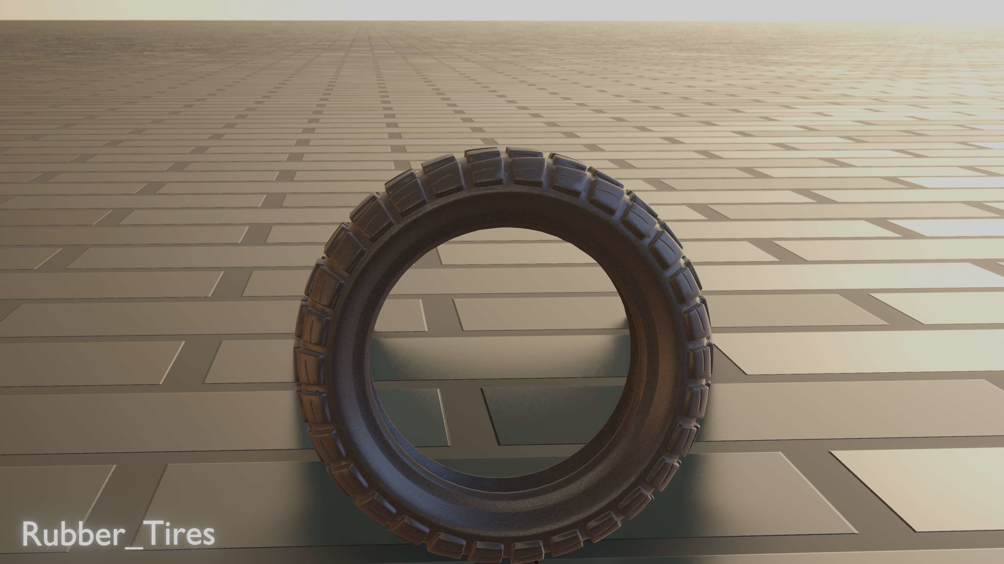 E-Scooter Rubber Tire with Procedural PBR Material Setup 3D model_64