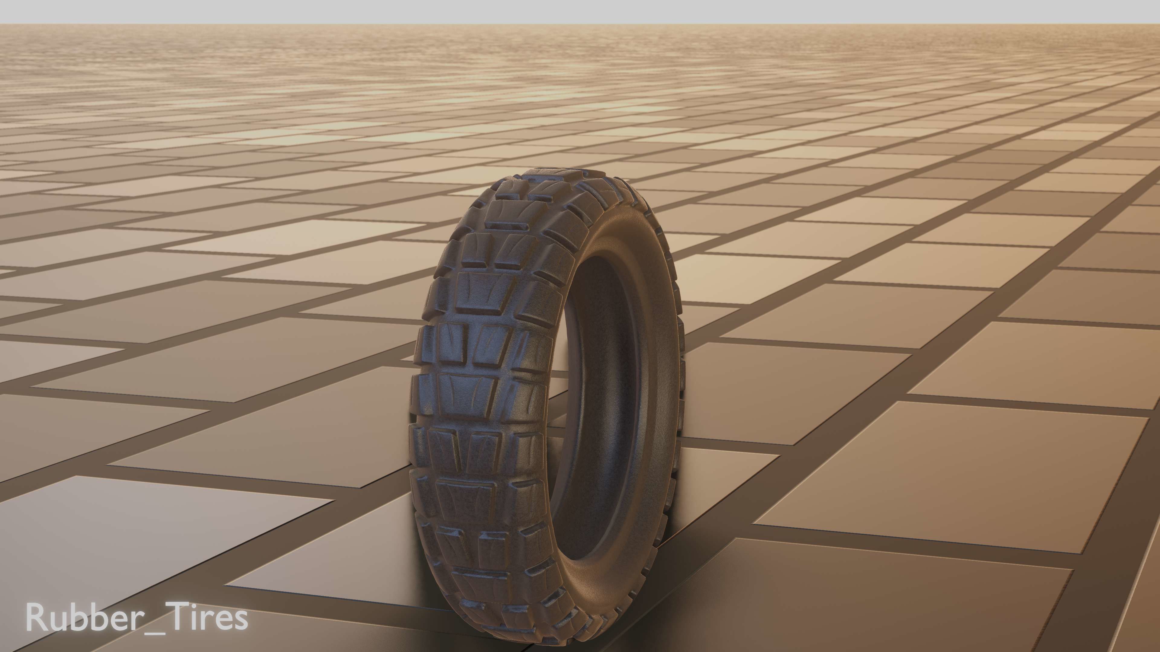 E-Scooter Rubber Tire with Procedural PBR Material Setup 3D model_67