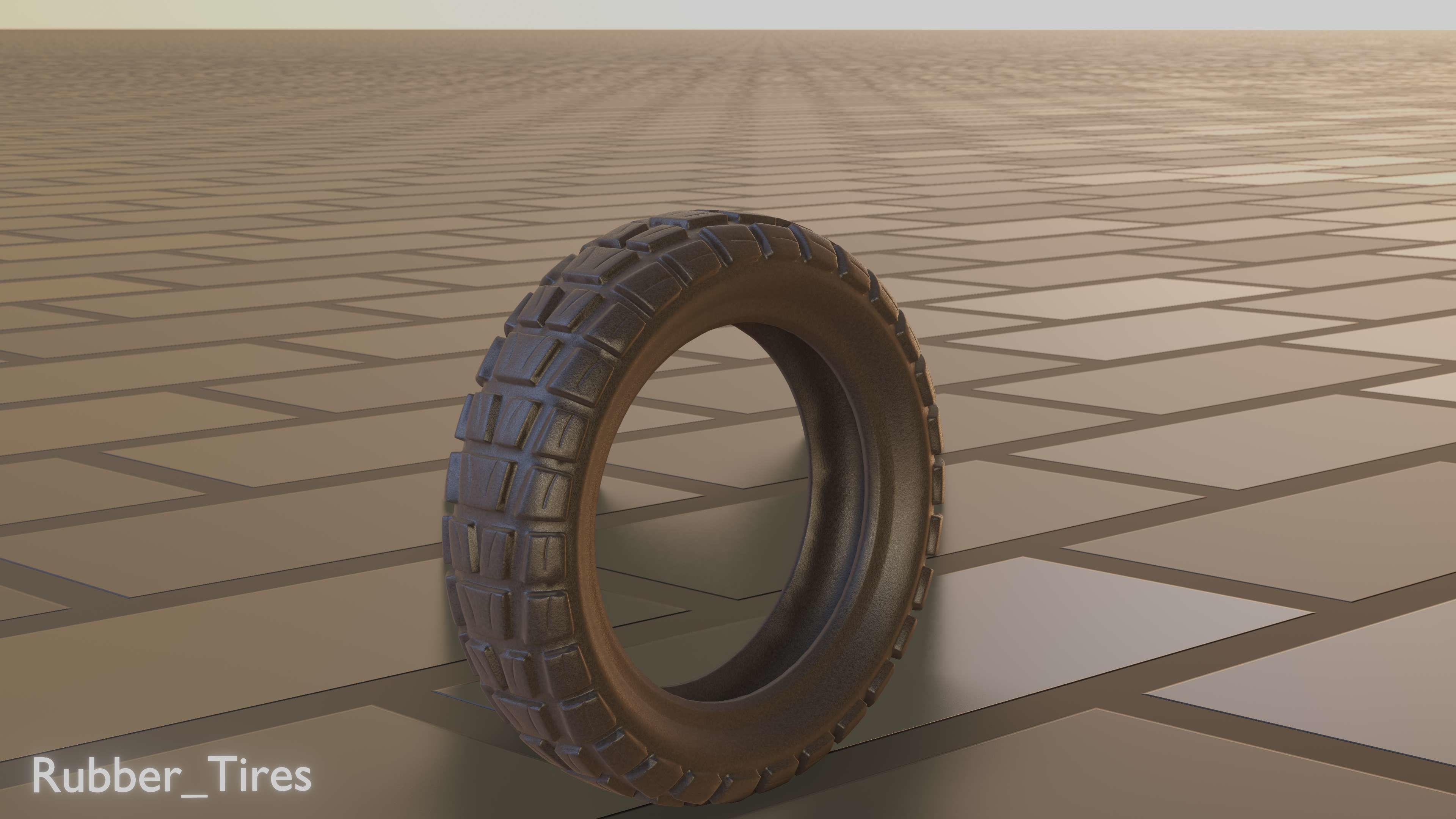 E-Scooter Rubber Tire with Procedural PBR Material Setup 3D model_73