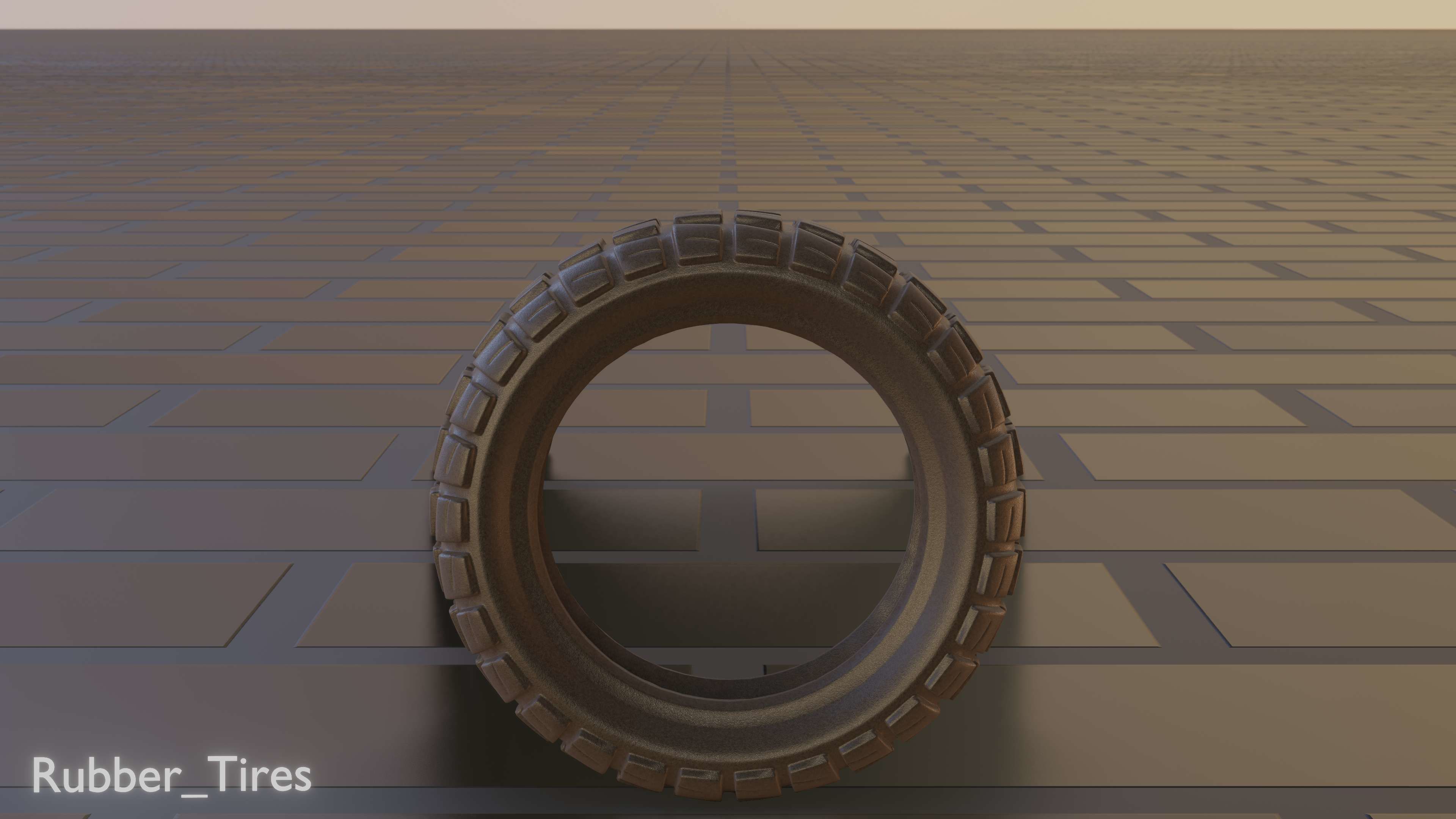 E-Scooter Rubber Tire with Procedural PBR Material Setup 3D model_47