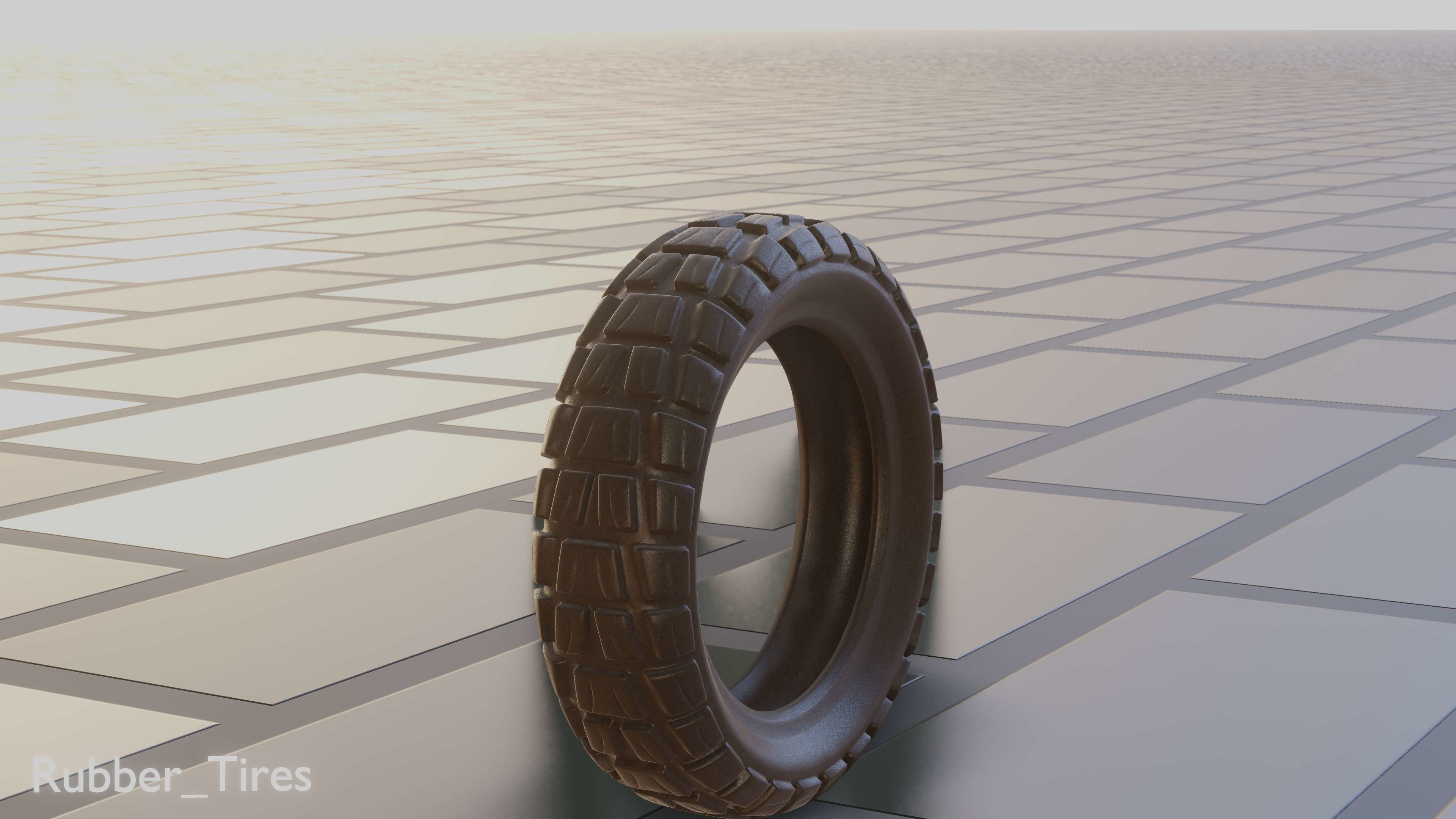 E-Scooter Rubber Tire with Procedural PBR Material Setup 3D model_10