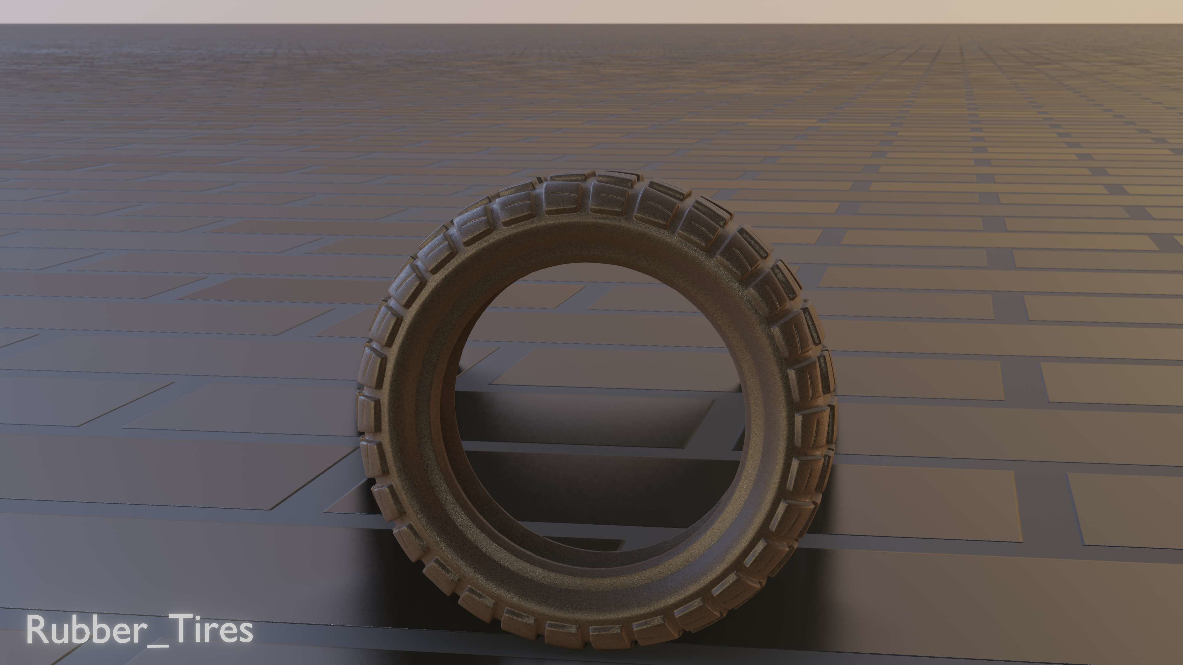 E-Scooter Rubber Tire with Procedural PBR Material Setup 3D model_45