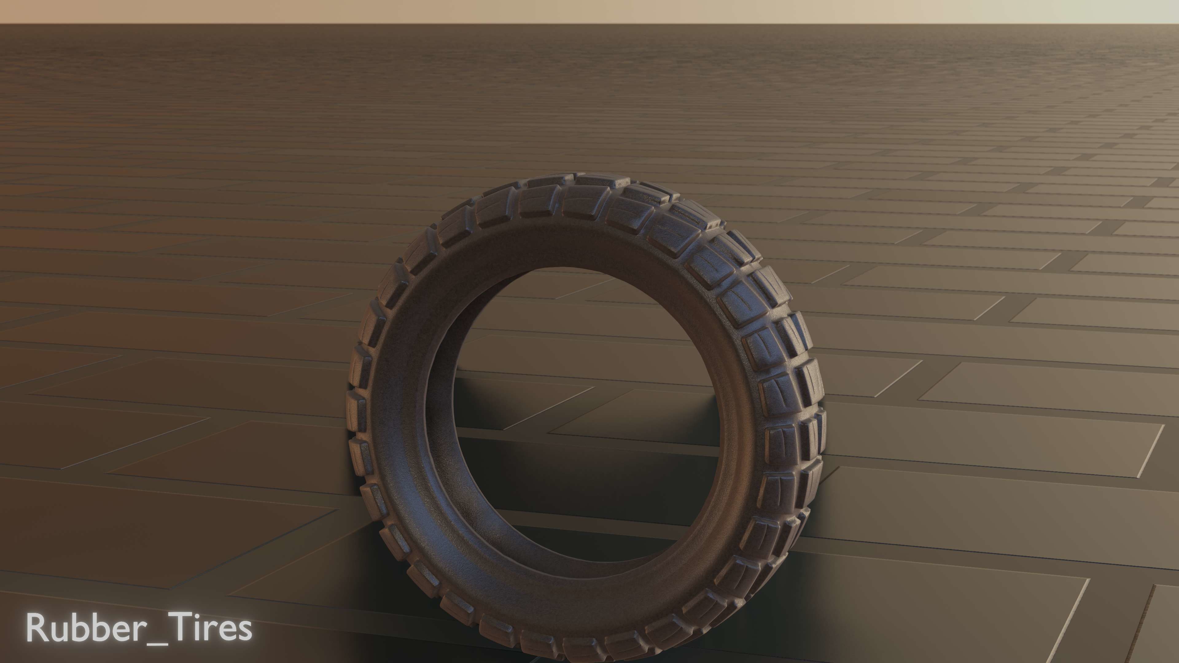 E-Scooter Rubber Tire with Procedural PBR Material Setup 3D model_22