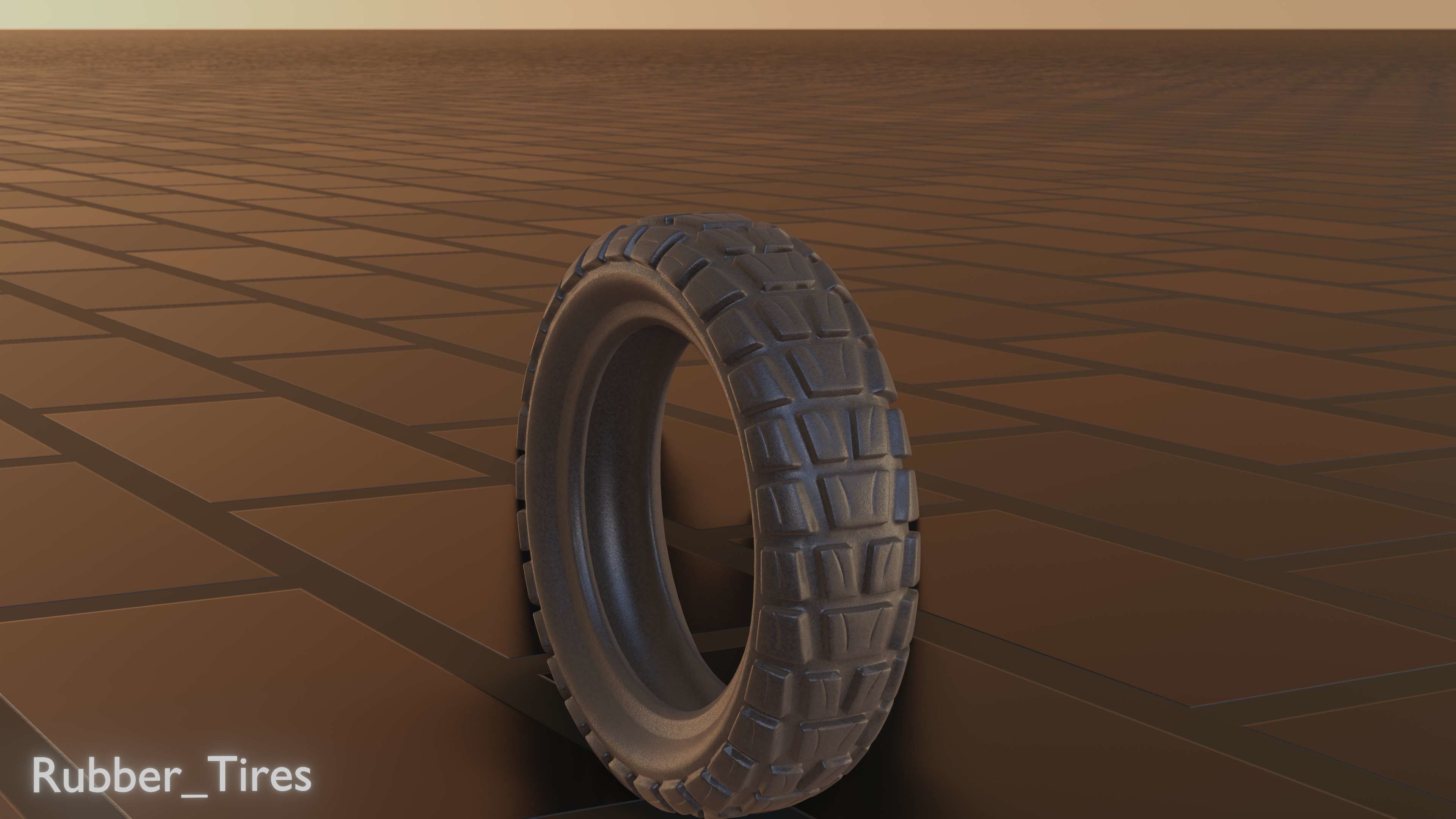 E-Scooter Rubber Tire with Procedural PBR Material Setup 3D model_29