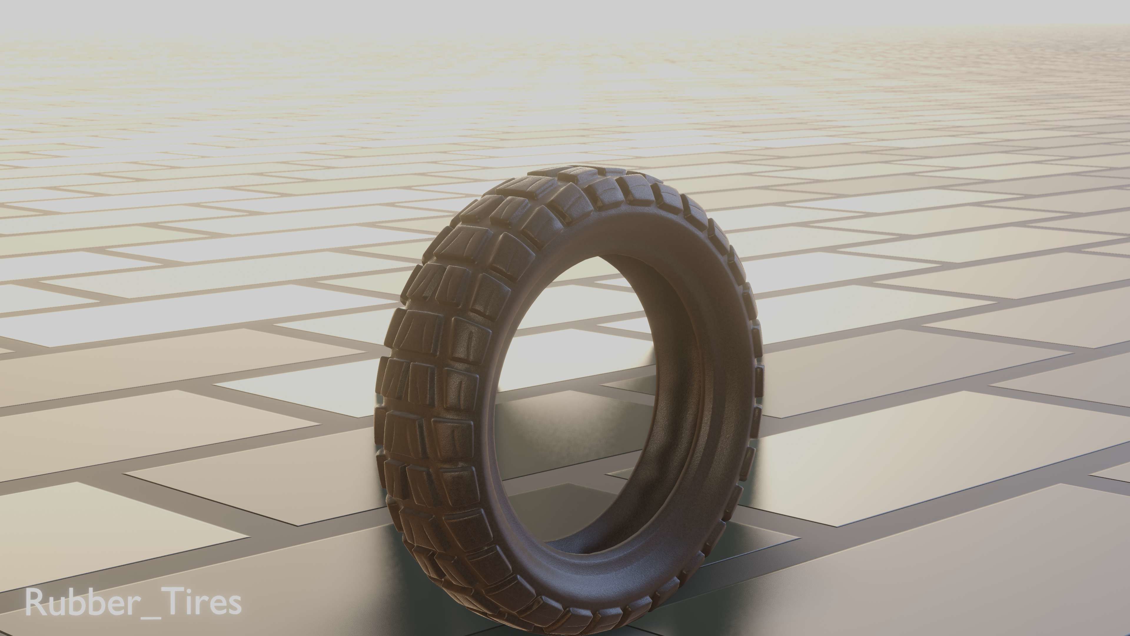 E-Scooter Rubber Tire with Procedural PBR Material Setup 3D model_14