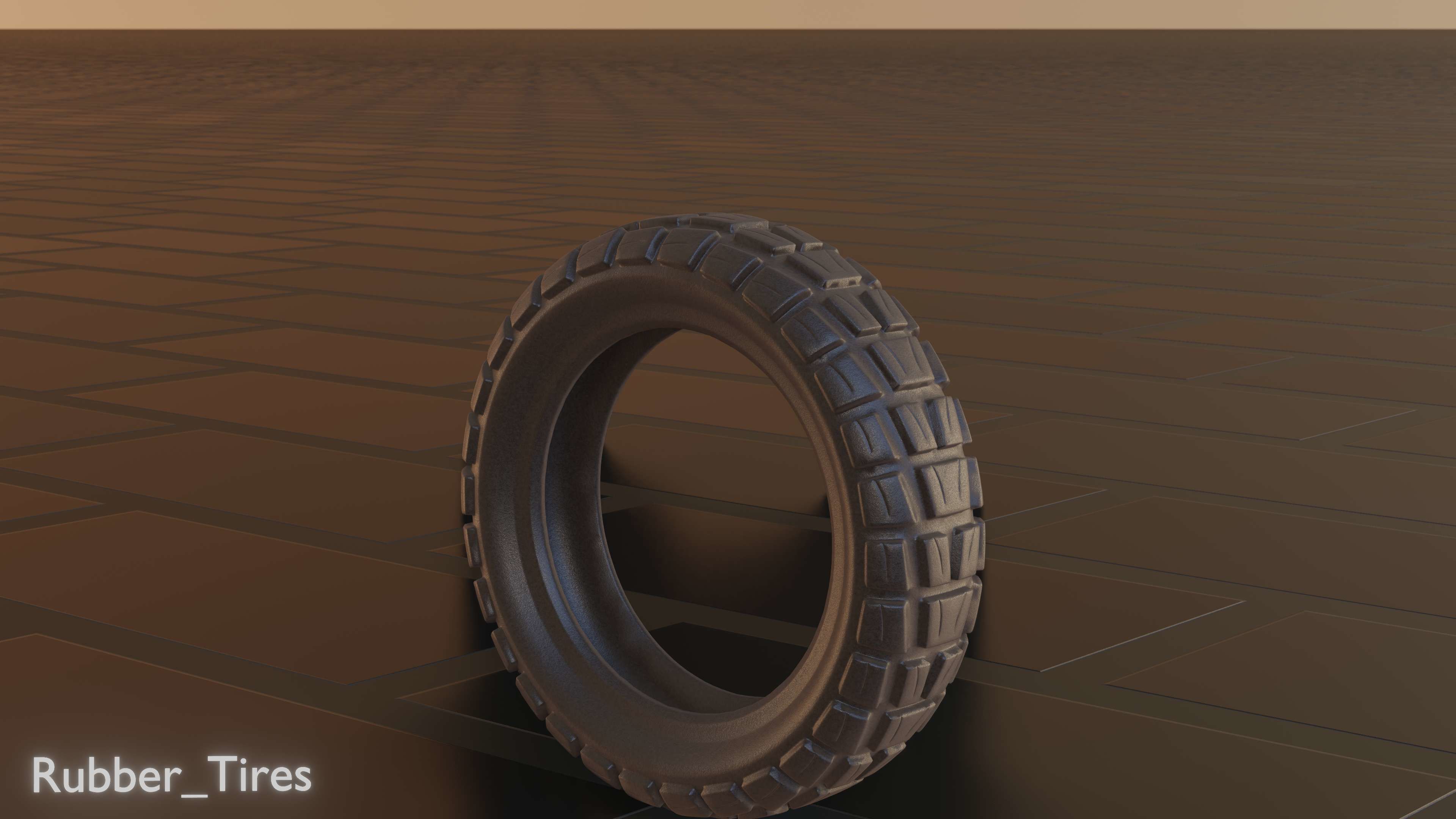 E-Scooter Rubber Tire with Procedural PBR Material Setup 3D model_24