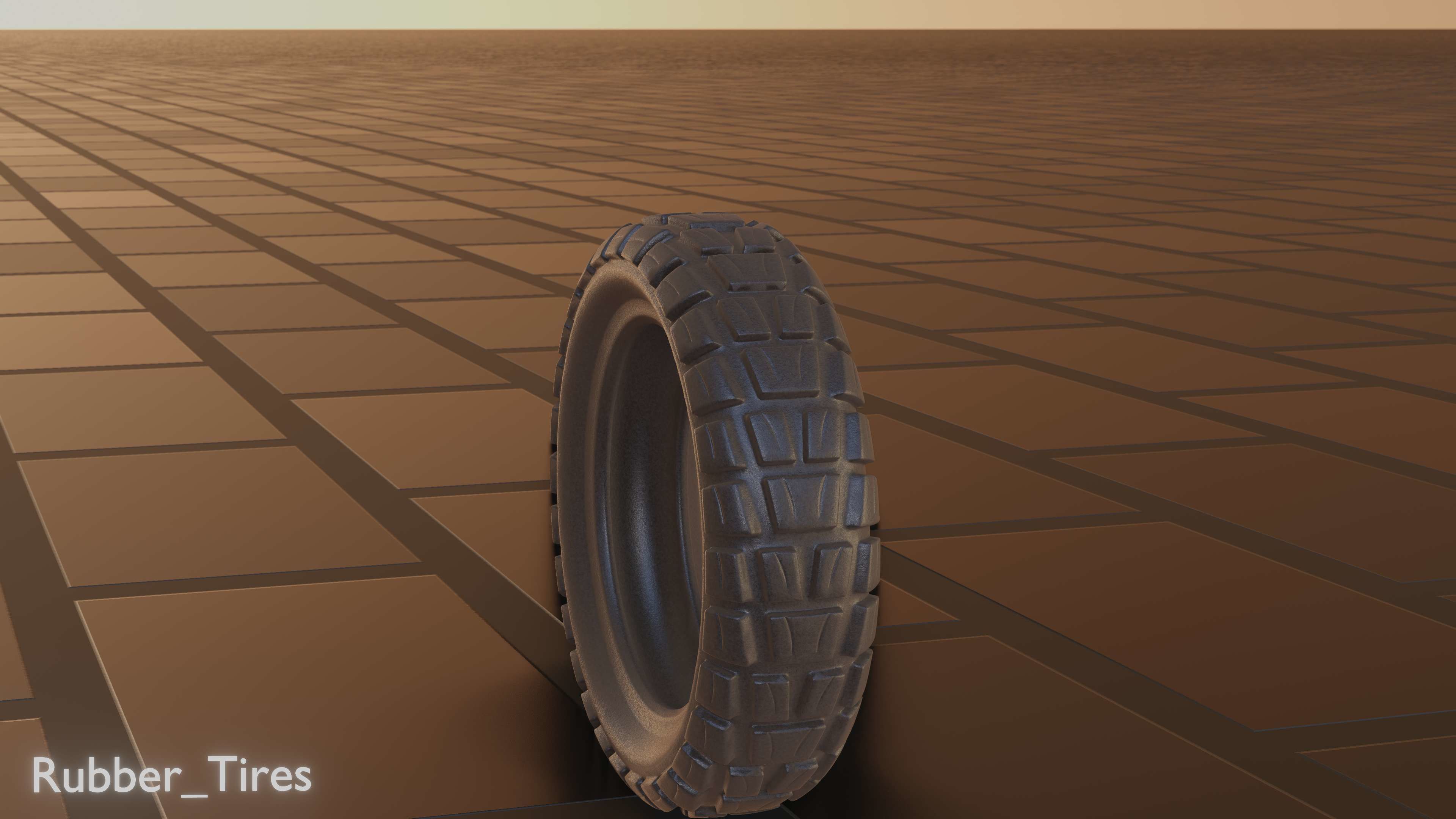 E-Scooter Rubber Tire with Procedural PBR Material Setup 3D model_37