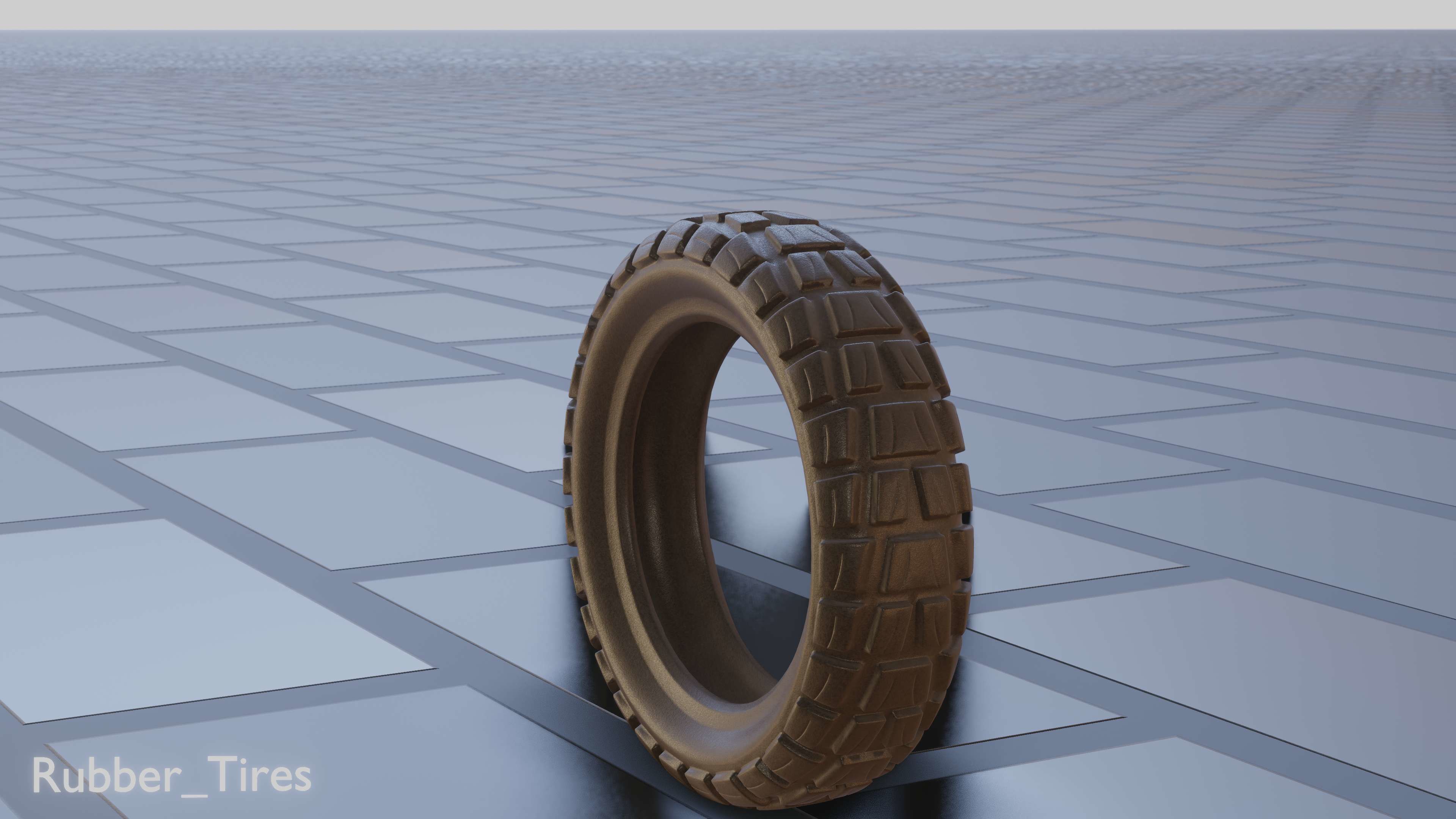 E-Scooter Rubber Tire with Procedural PBR Material Setup 3D model_59