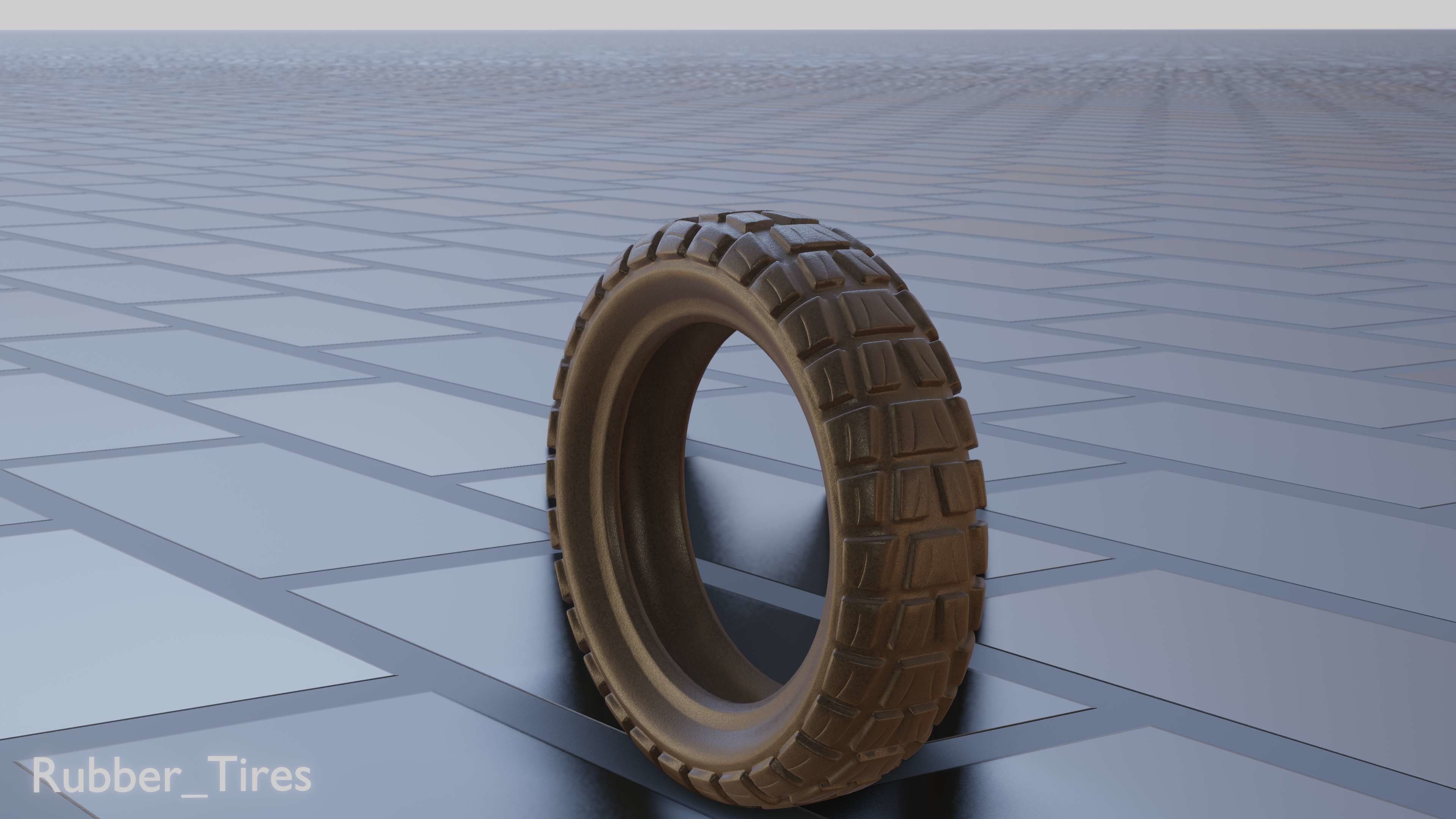 E-Scooter Rubber Tire with Procedural PBR Material Setup 3D model_63
