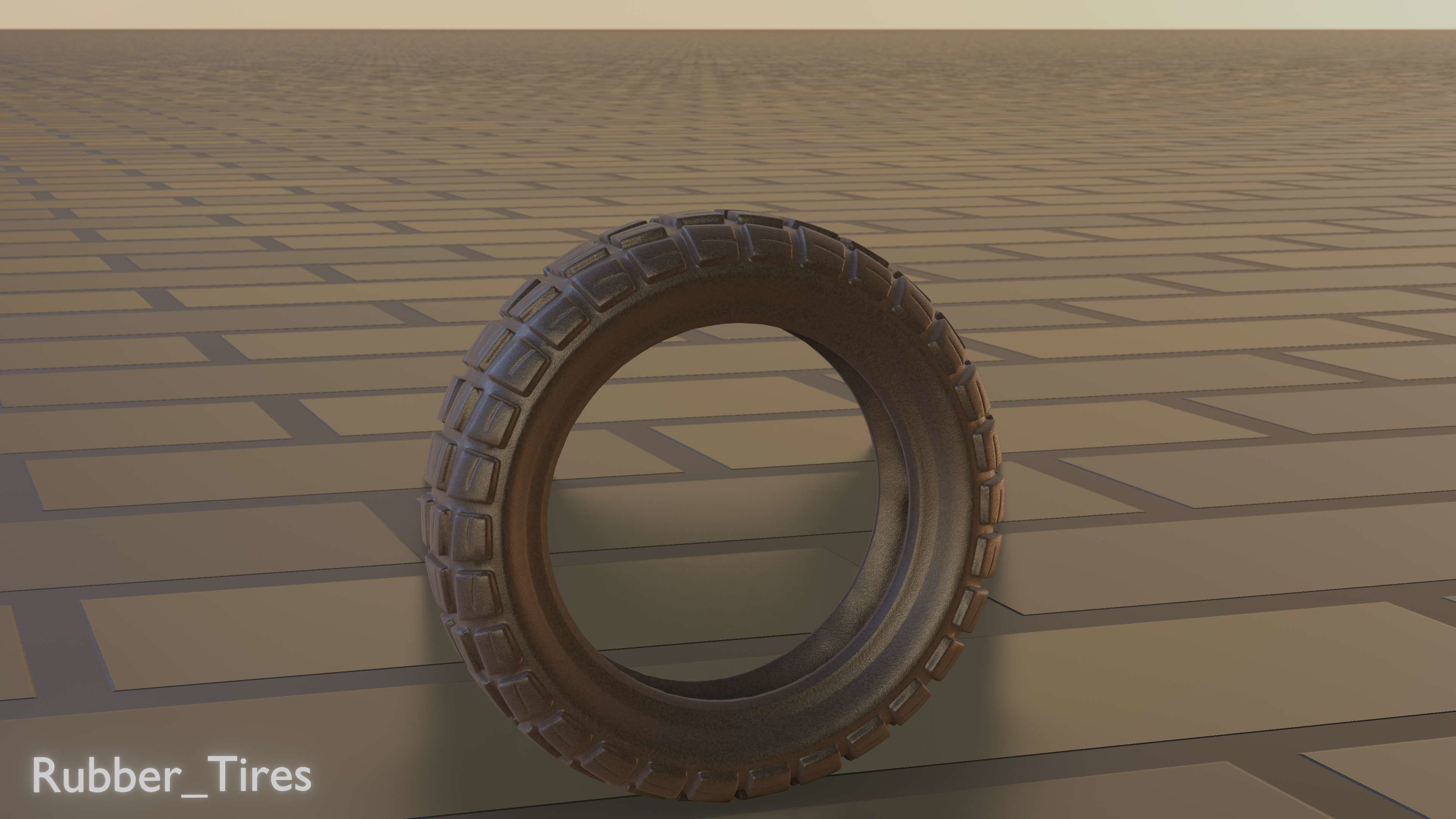 E-Scooter Rubber Tire with Procedural PBR Material Setup 3D model_42