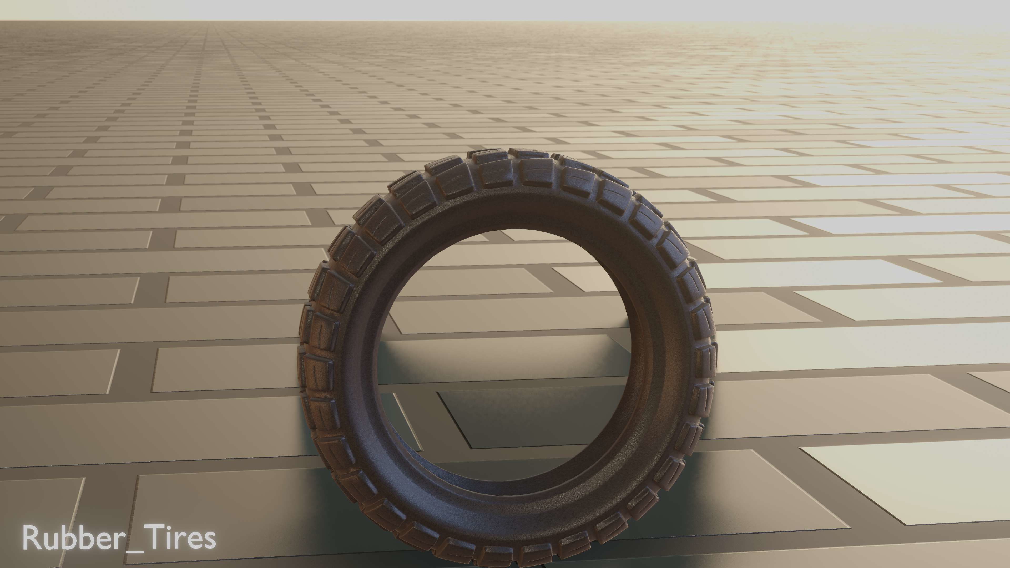 E-Scooter Rubber Tire with Procedural PBR Material Setup 3D model_61