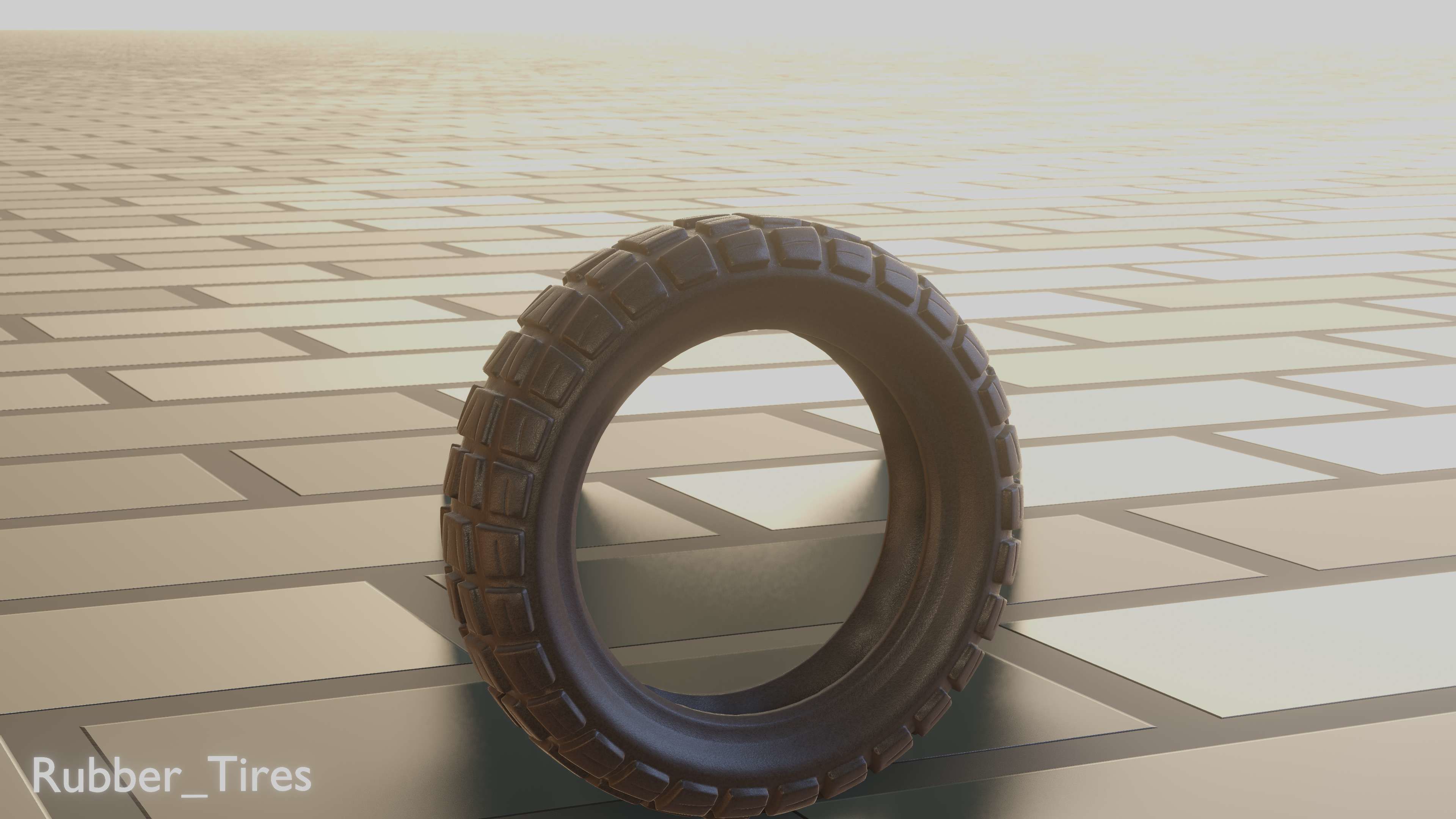 E-Scooter Rubber Tire with Procedural PBR Material Setup 3D model_19