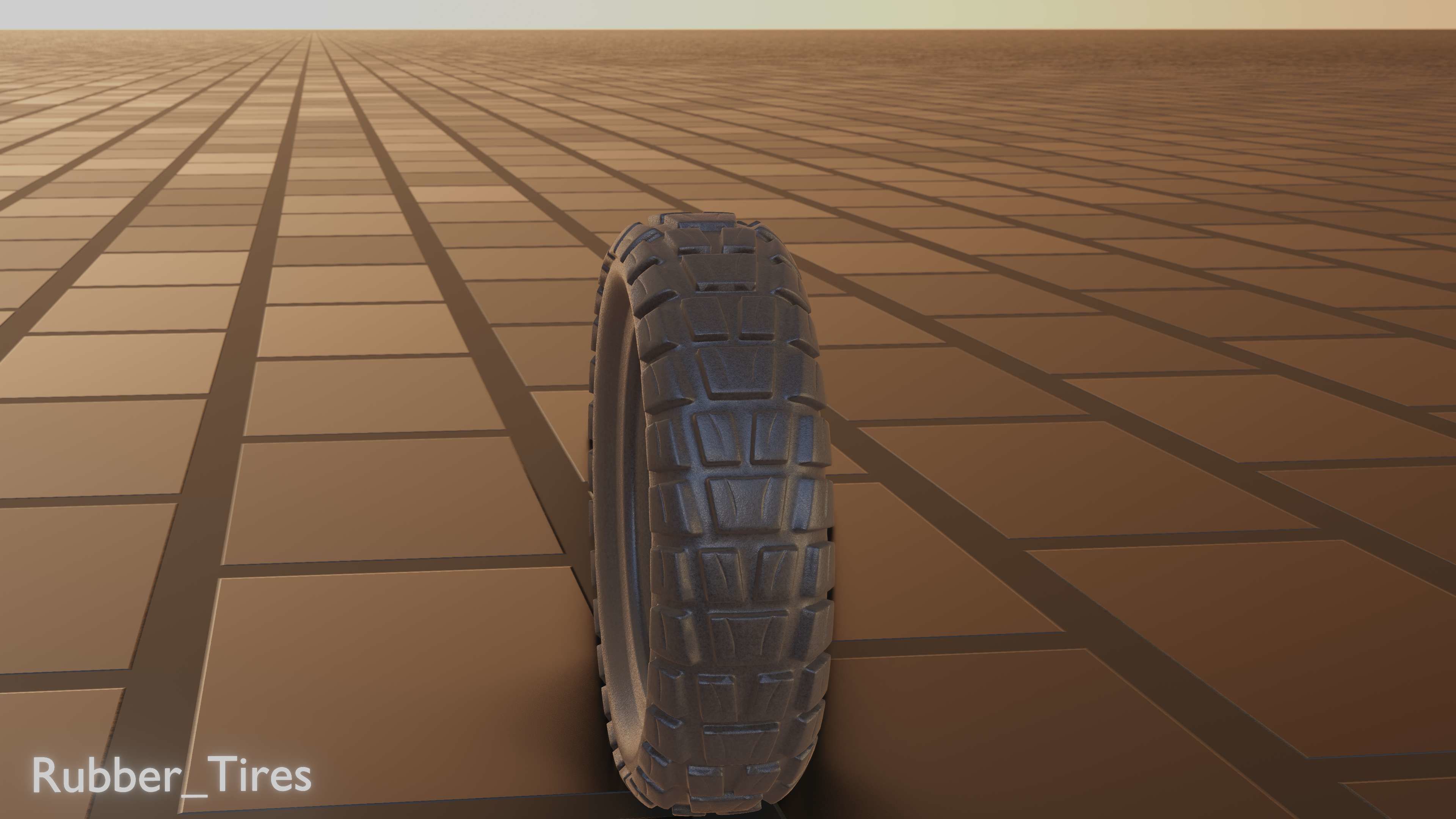 E-Scooter Rubber Tire with Procedural PBR Material Setup 3D model_31