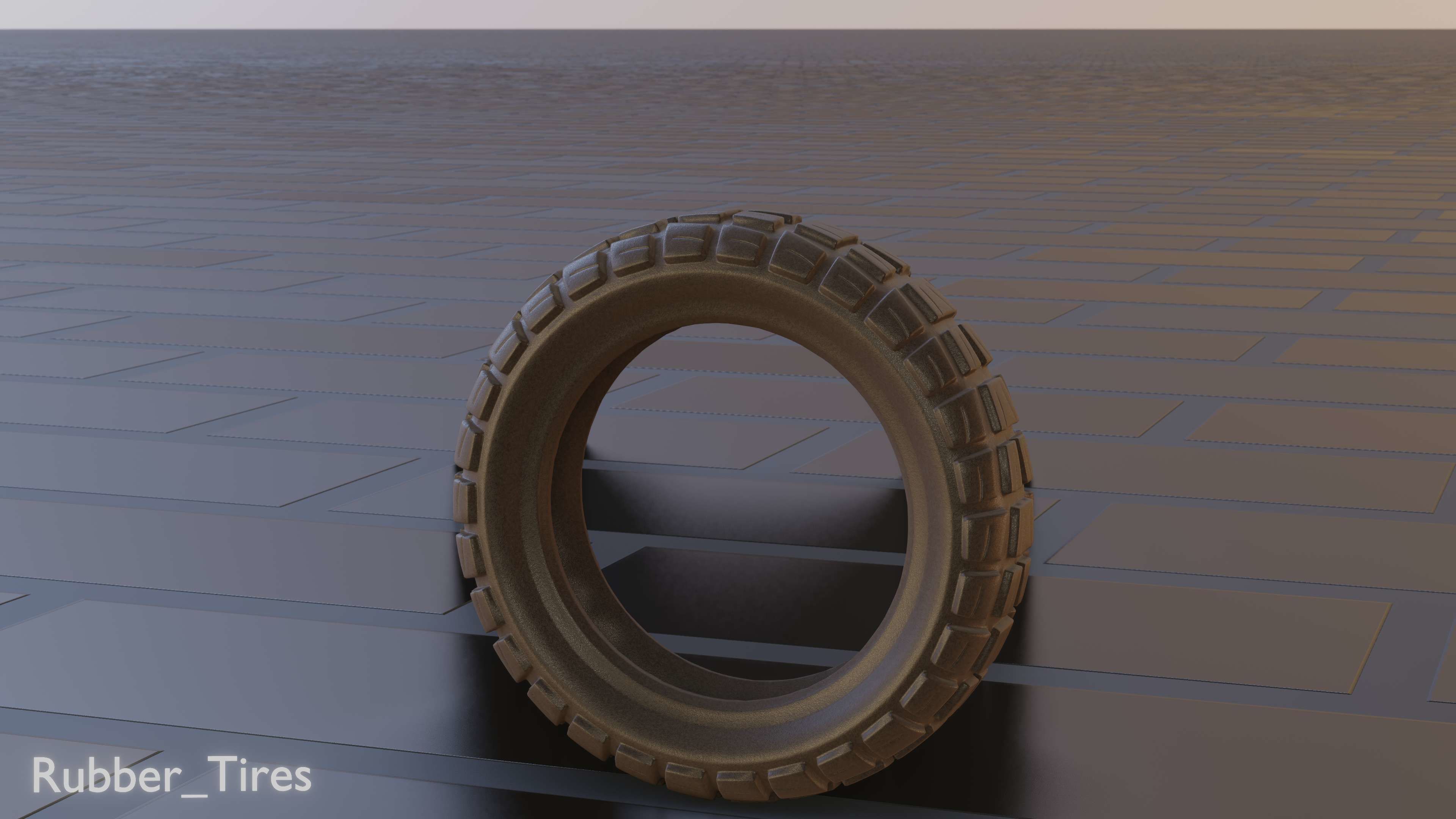 E-Scooter Rubber Tire with Procedural PBR Material Setup 3D model_49
