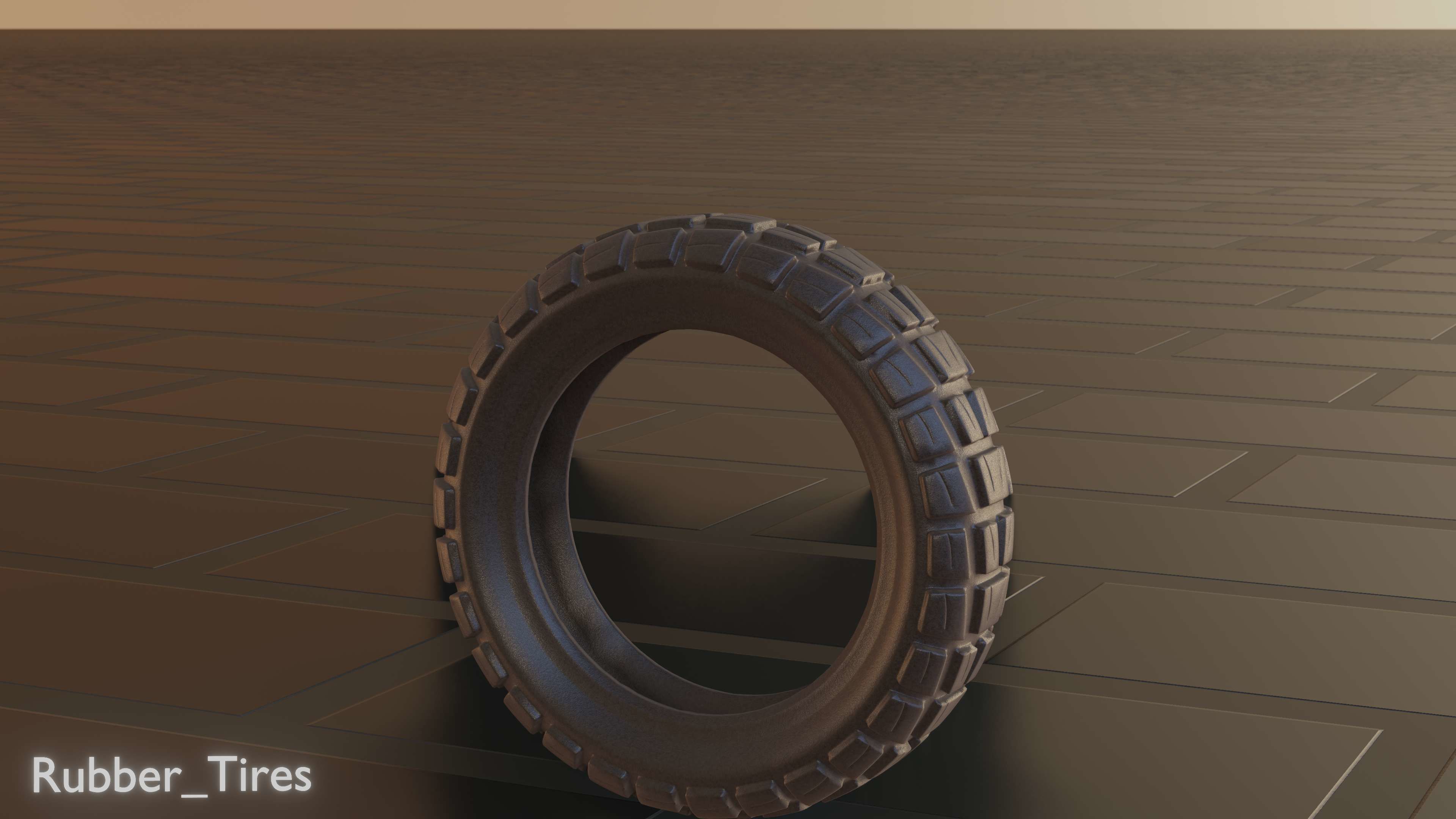 E-Scooter Rubber Tire with Procedural PBR Material Setup 3D model_27