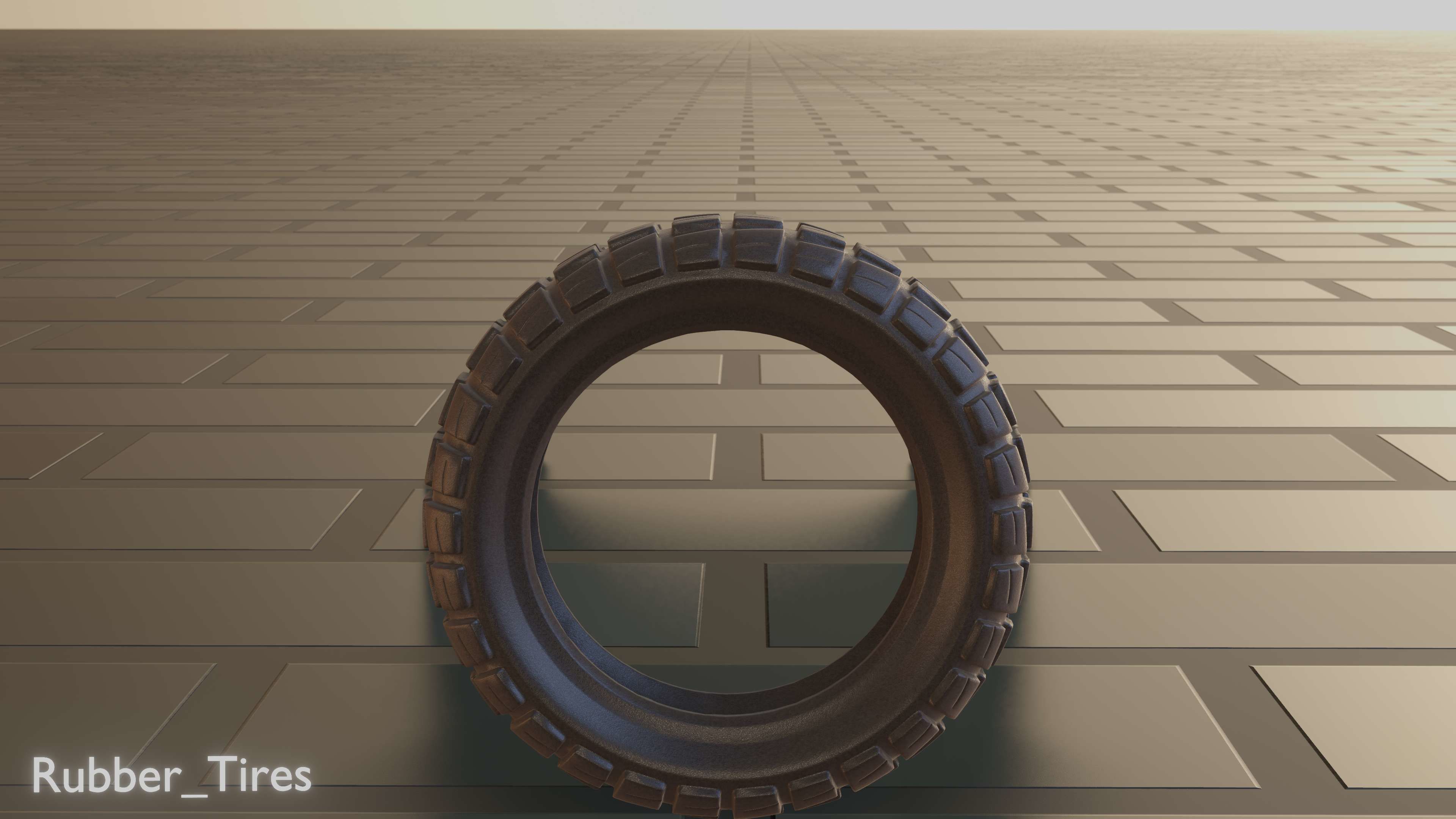 E-Scooter Rubber Tire with Procedural PBR Material Setup 3D model_65