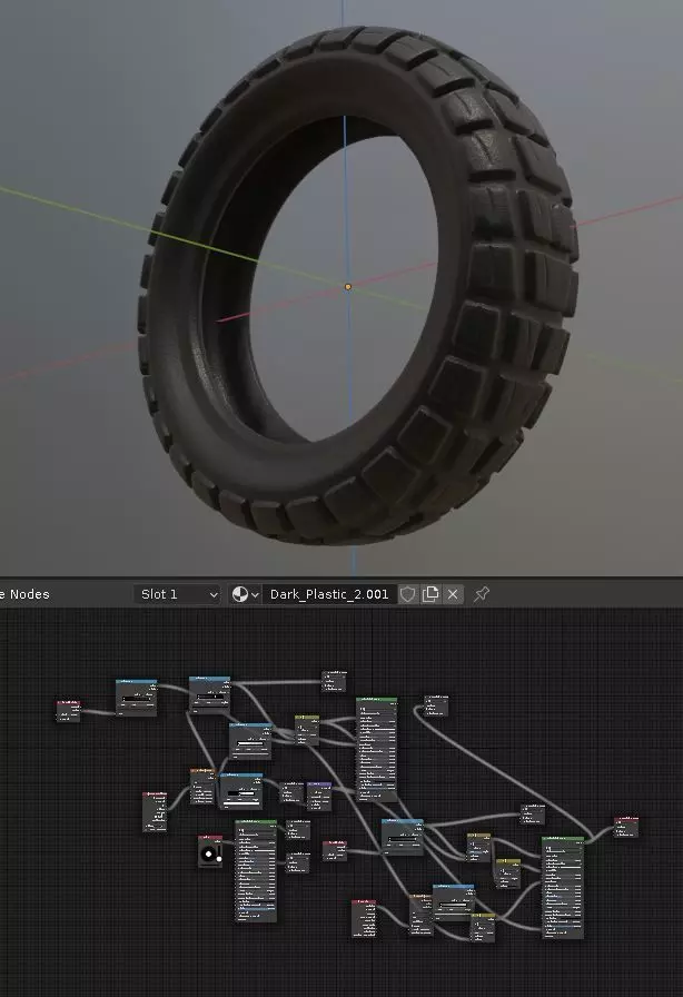 E-Scooter Rubber Tire with Procedural PBR Material Setup 3D model_0