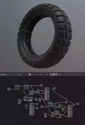 E-Scooter Rubber Tire with Procedural PBR Material Setup 3D model